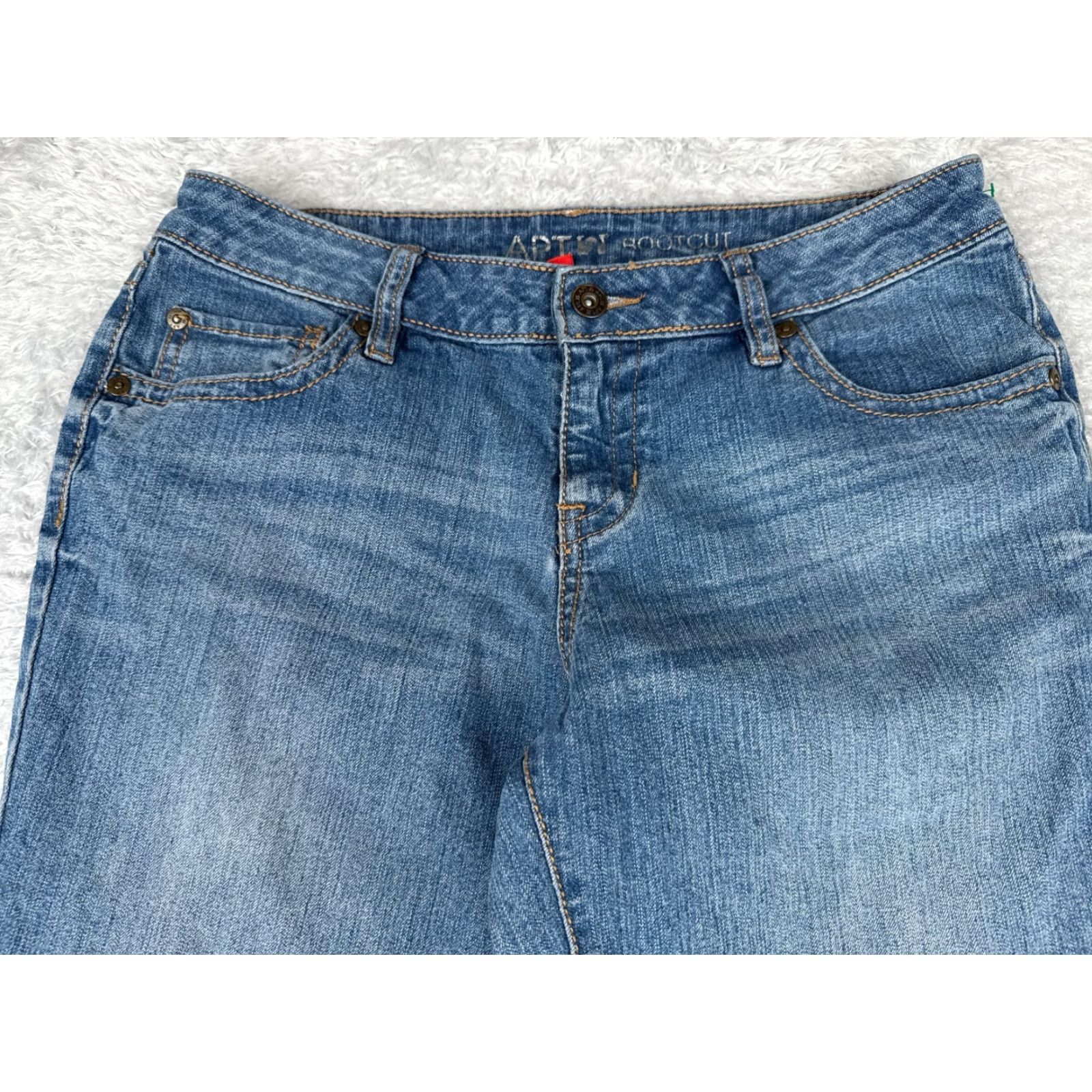 Apt. 9 APT9 Jeans Womens 6 T Blue Denim Bootcut Cotton Blend Mid Rise Western 29x33 Size 28" / US 6 / IT 42 - 4 Thumbnail