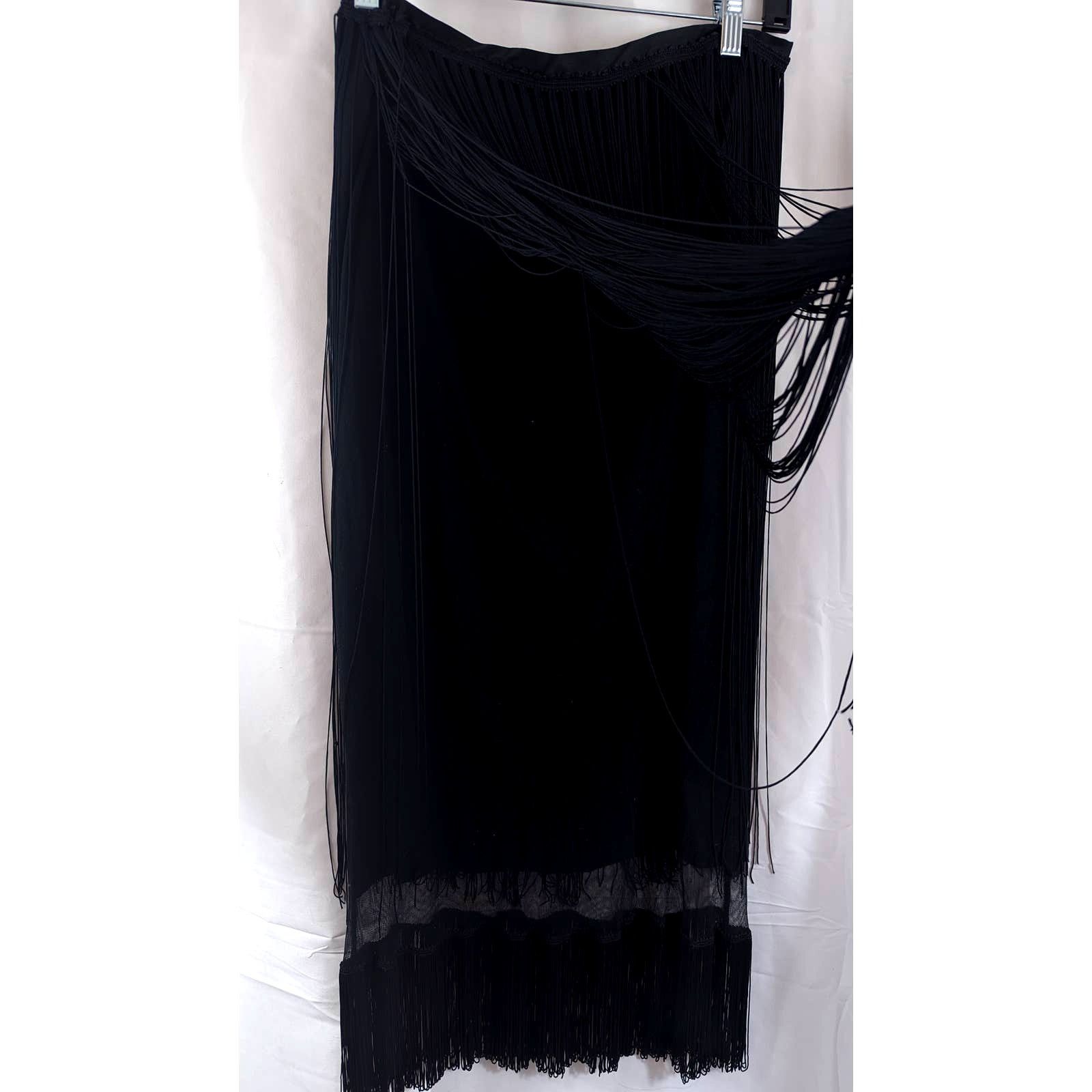 Versace Dolce & Gabbana Vtg 20s Silk Fringe Long Skirt sz 34/48 Size 30" / US 8 / IT 44 - 6 Thumbnail