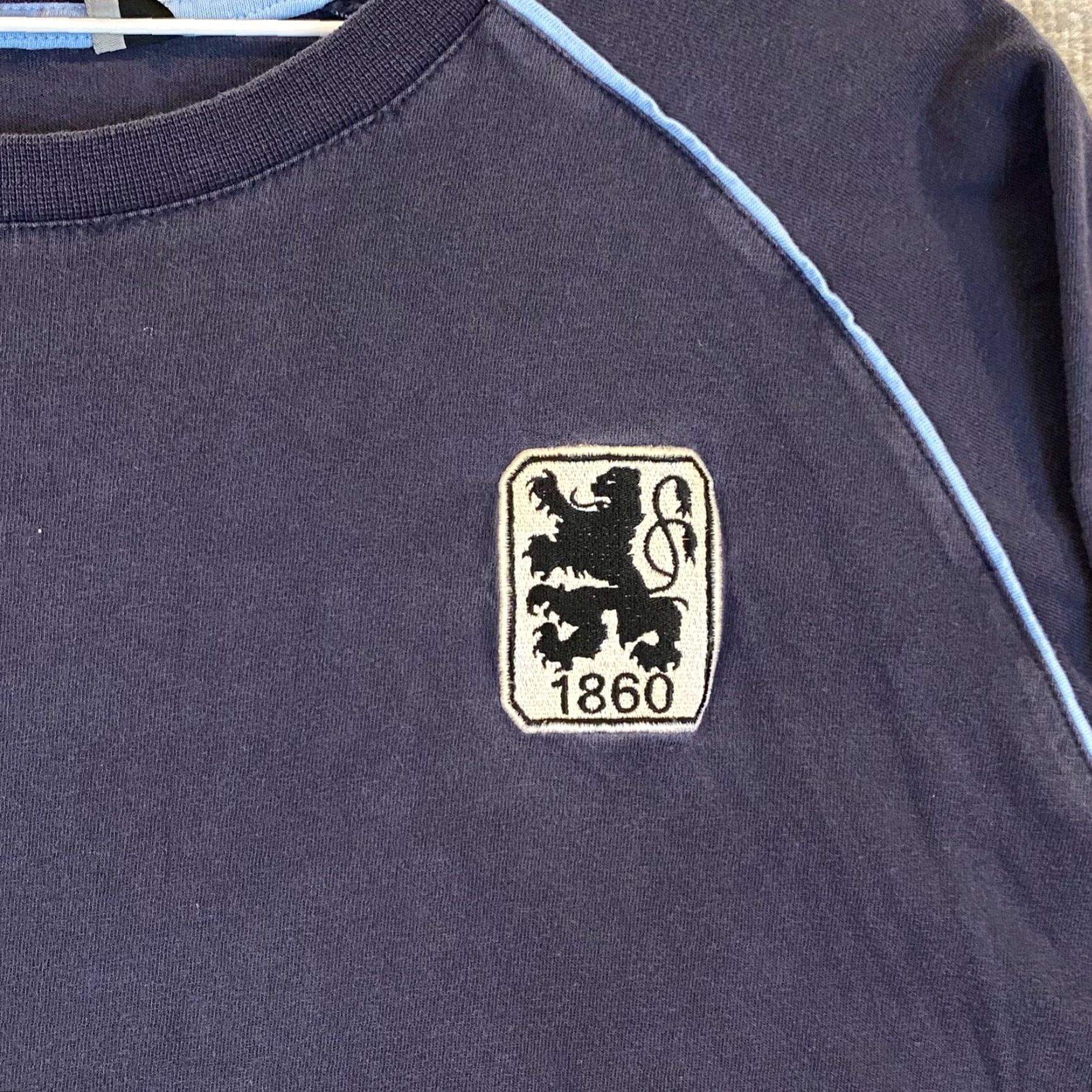 Kappa Kappa Munich Soccer Shirt Mens L/XL Faded Navy Blue Futbol TSV 1860 Top L/S - Blue Cotton T-Shirt, Classic Logo, Men, Regular Fit Size US L / EU 52-54 / 3 - 3 Thumbnail