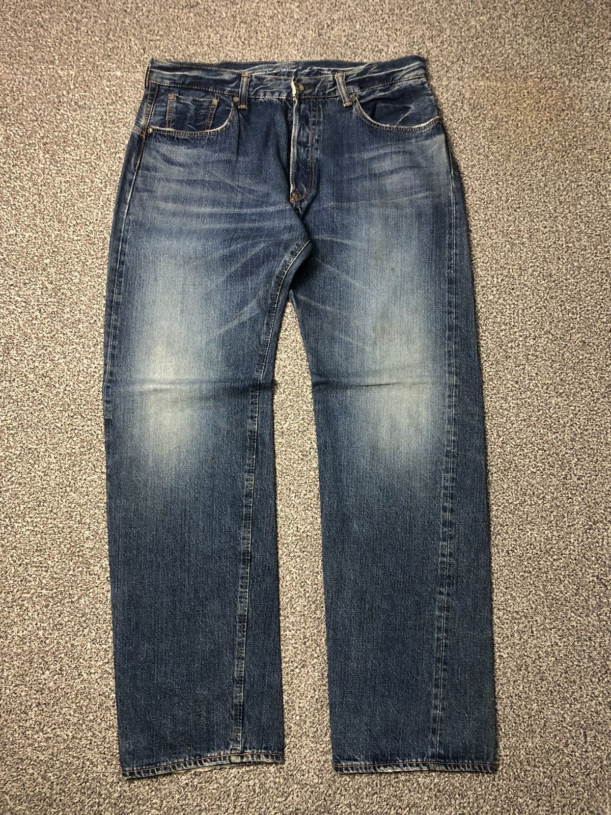 Edwin × Japanese Brand × Vintage 💥RARE💥Vintage Faded EDWIN 505 Half Salvedge Jeans Size US 37 - 1 Thumbnail
