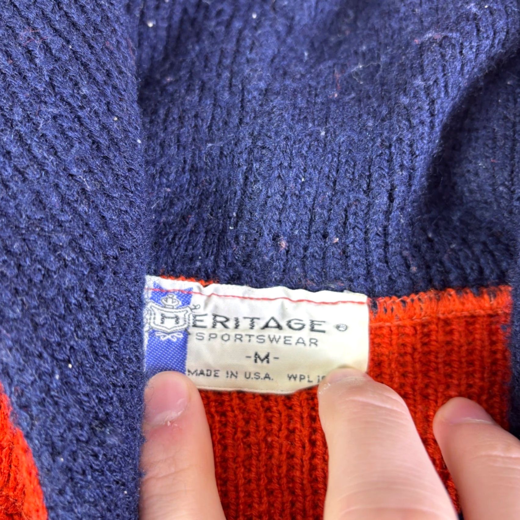 Vintage VINTAGE Heritage Sportswear Hoodie Knit Full Zip Orange Blue Stripe M Men Size US M / EU 48-50 / 2 - 3 Thumbnail