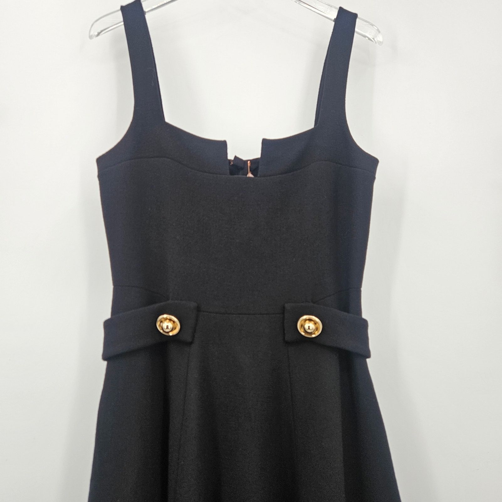 ALEXIS NWT Alexis Fiore Dress in Black Midi A-Line Wool Size Large Size L / US 10 / IT 46 - 9 Thumbnail