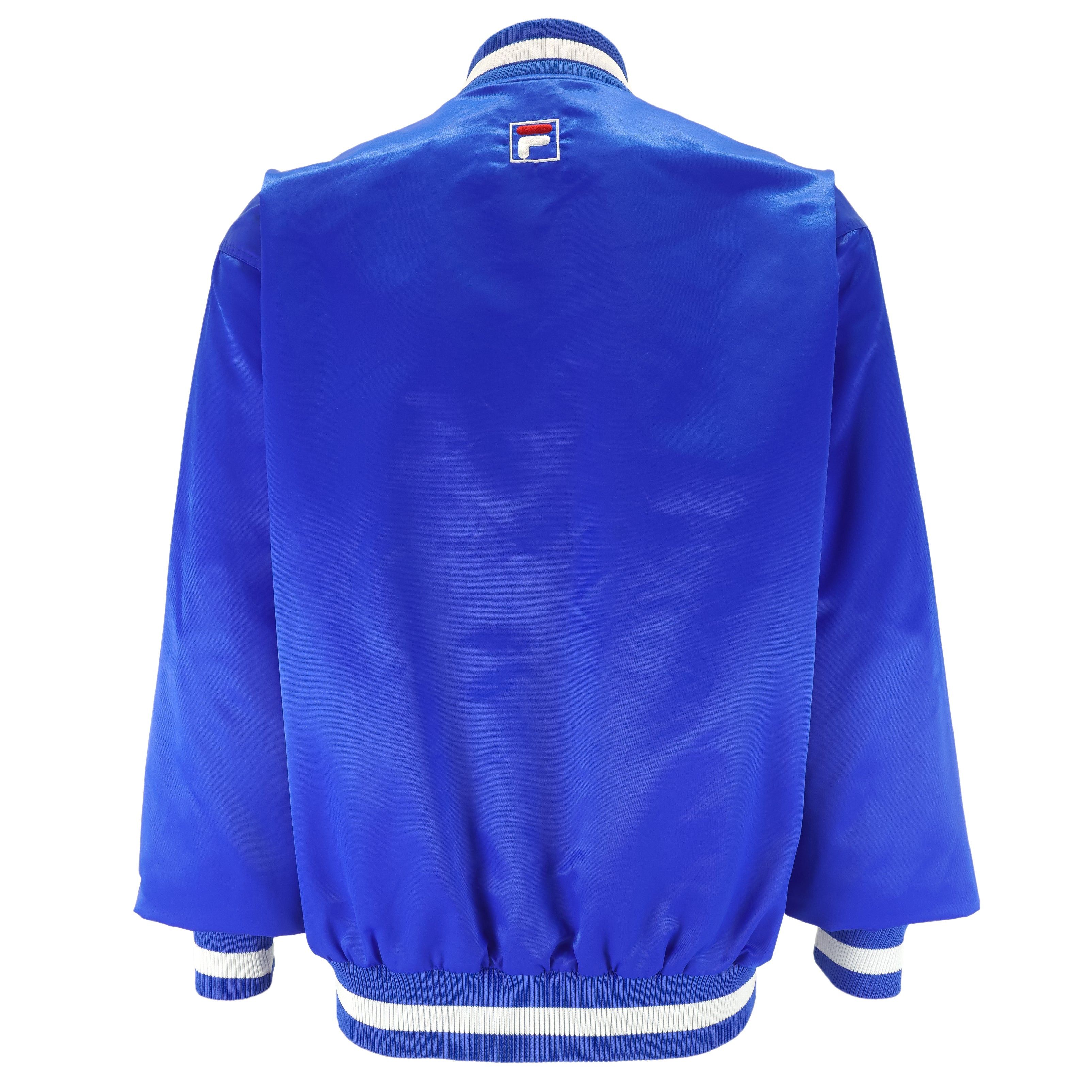 Fila Vintage - Blue Zip-Up Satin Jacket 1990s Large Size US L / EU 52-54 / 3 - 2 Thumbnail
