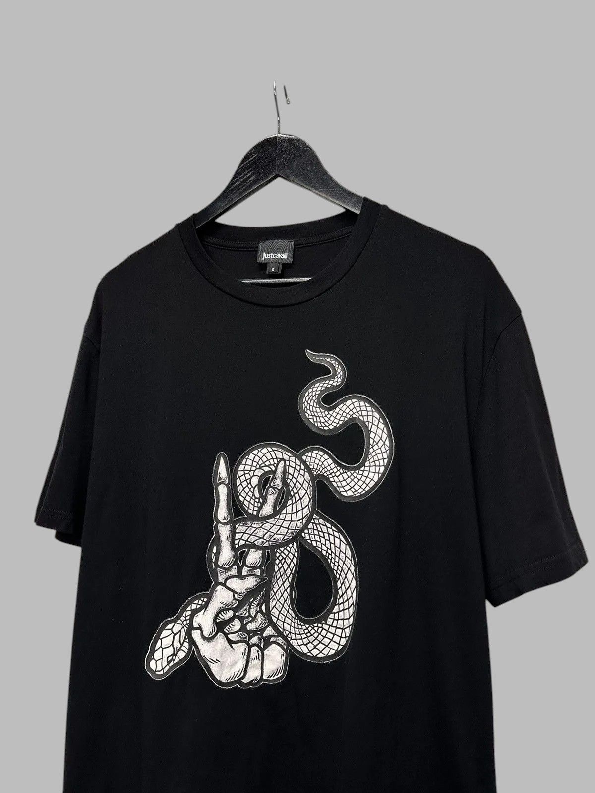 Roberto Cavalli Just Cavalli Black Vintage Tee Luxury Logo Streetwear Size US S / EU 44-46 / 1 - 2 Thumbnail