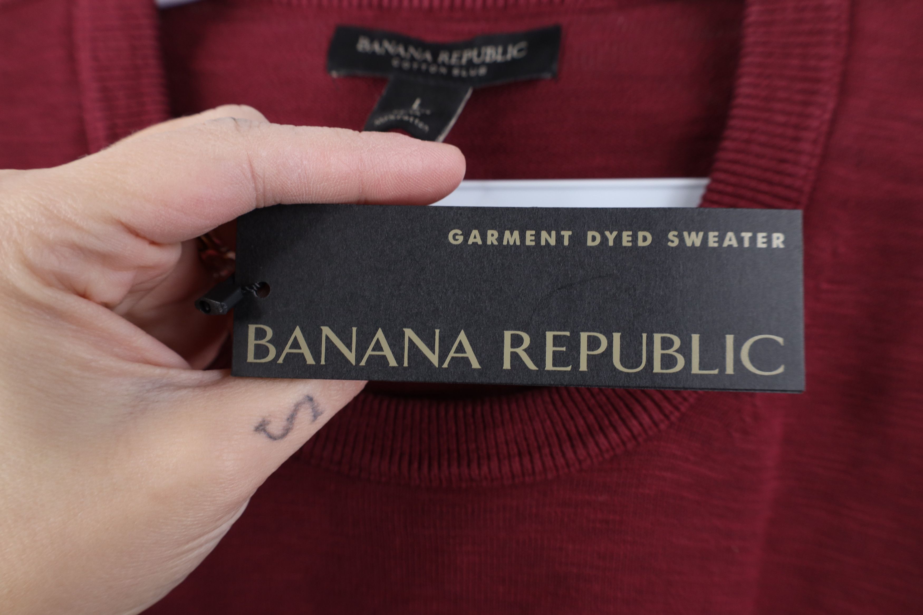 Banana Republic New Banana Republic Cotton Slub Knit Pocket Sweater Red Size US L / EU 52-54 / 3 - 5 Thumbnail