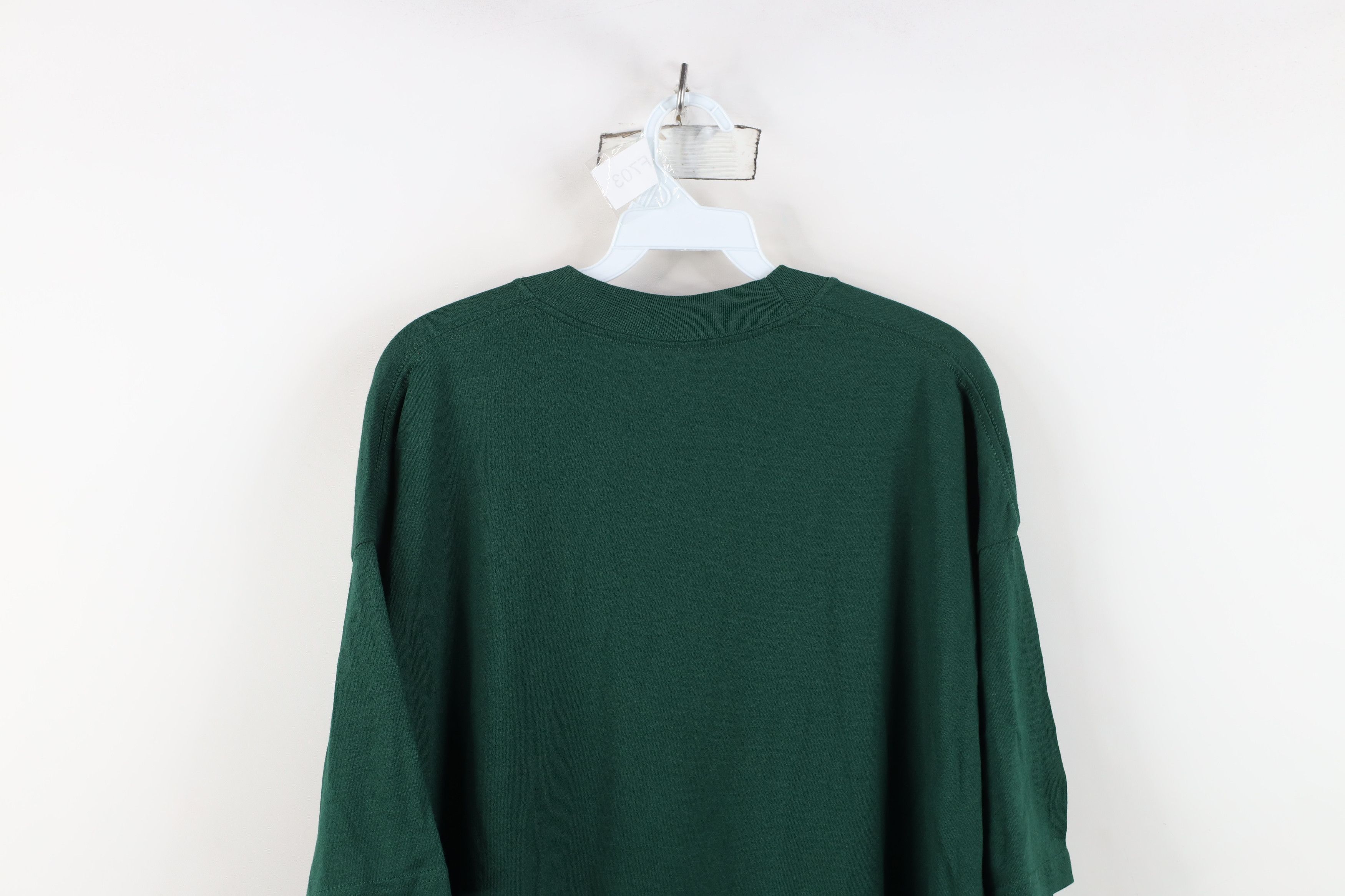 Vintage Vintage 90s Y2K Streetwear Heavyweight Cotton T-Shirt Green Size US XXL / EU 58 / 5 - 11 Thumbnail
