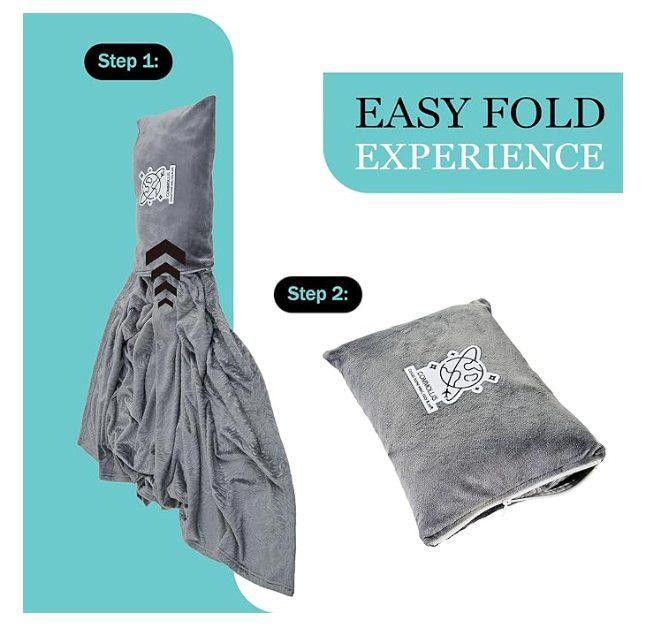 Designer Travel Blanket, 50x70" use as blanket,pillow, put in carryon Size ONE SIZE - 5 Thumbnail