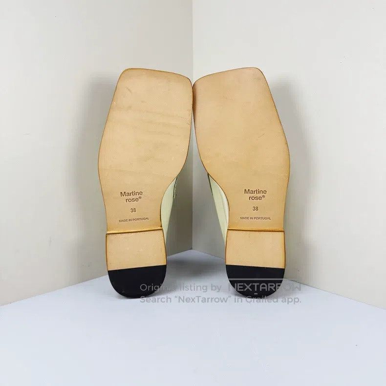 Martine Rose Martine Rose Beige patent leather square toe loafers Size US 5.5 / EU 38 - 5 Thumbnail