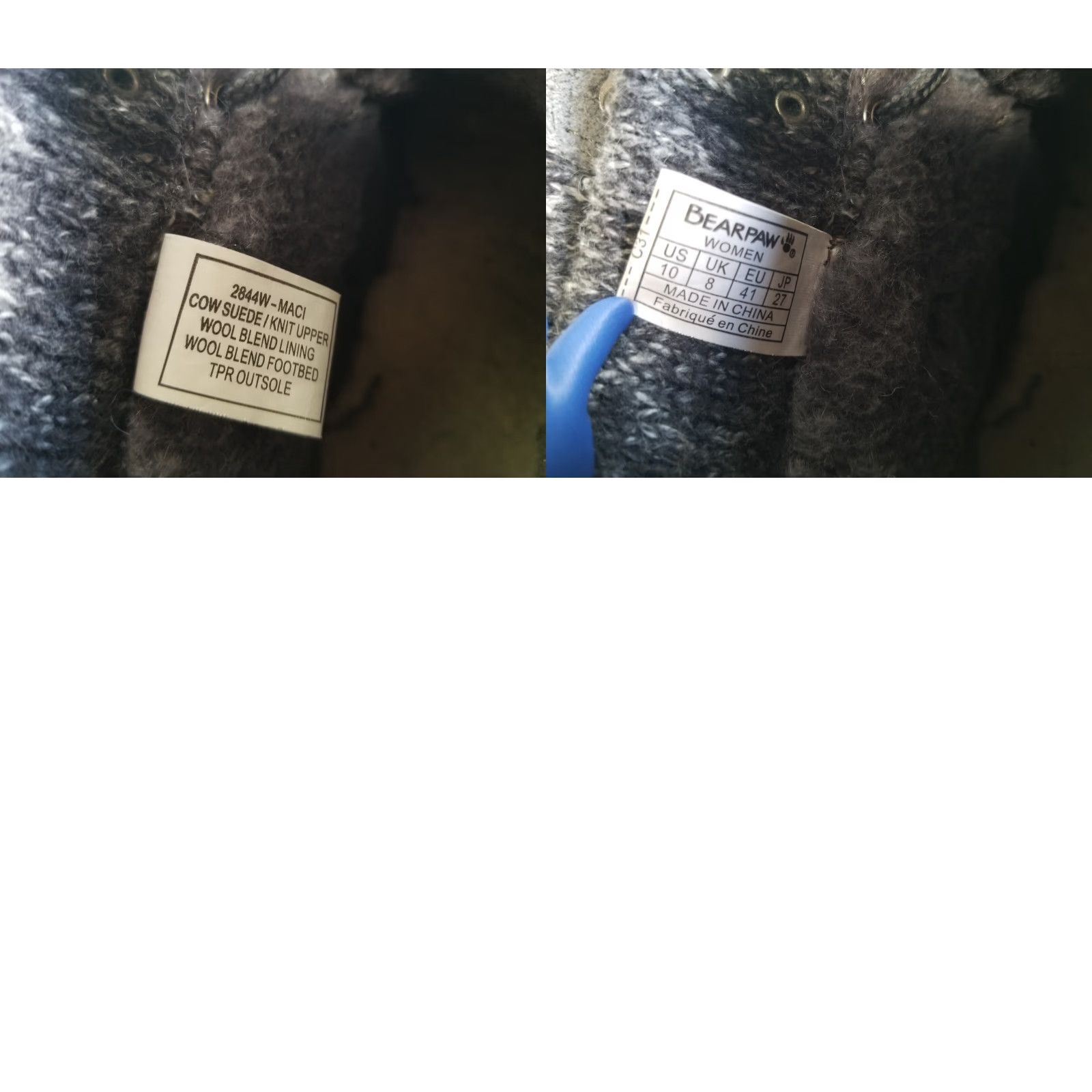 Vintage BEARPAW Womens Macie Wool Lined Boot Gray Suede Lace Up Booties, US Size 9, Ankle, Flat Heel, Boot, Boots, Winter, Fall, Womens Size US 9 / IT 39 - 9 Thumbnail
