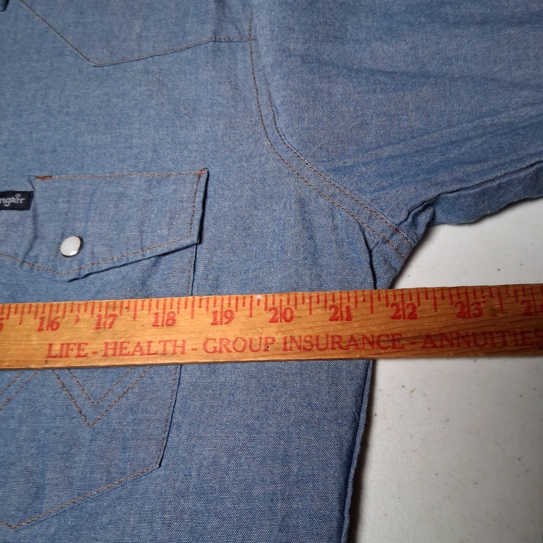Wrangler Wrangler Pearl Snap Shirt Men M Blue Chambray Western Wear Button-Up Shirt Size US M / EU 48-50 / 2 - 7 Thumbnail
