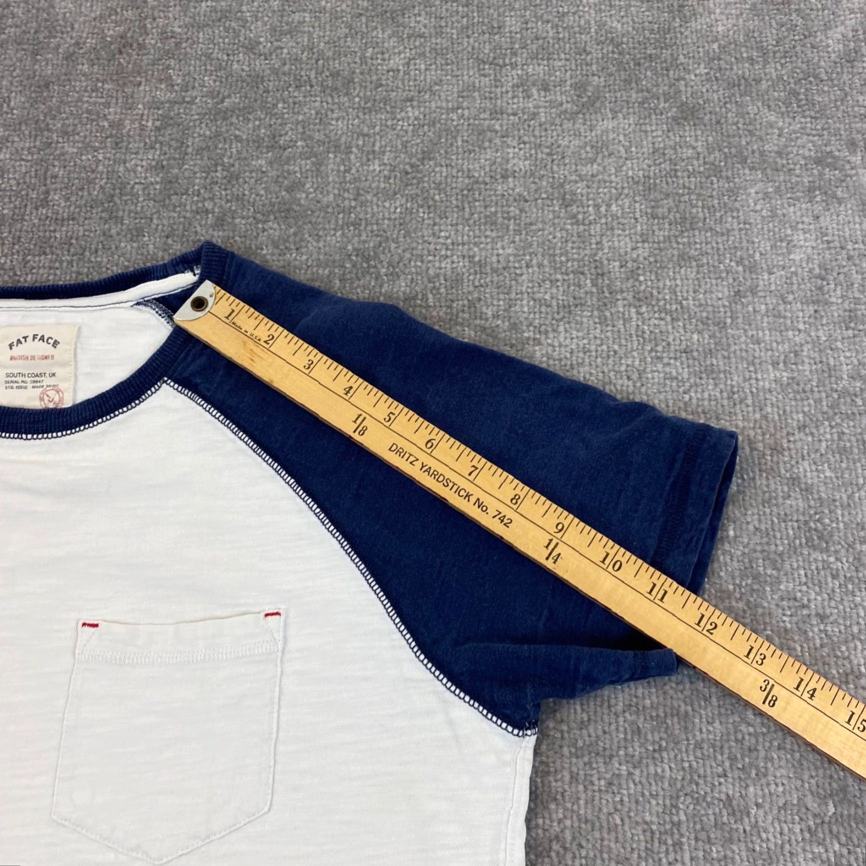 FatFace Fat Face Shirt Men Small White Blue Pocket Tee Crewneck British Top Short Sleeve Size US S / EU 44-46 / 1 - 6 Thumbnail