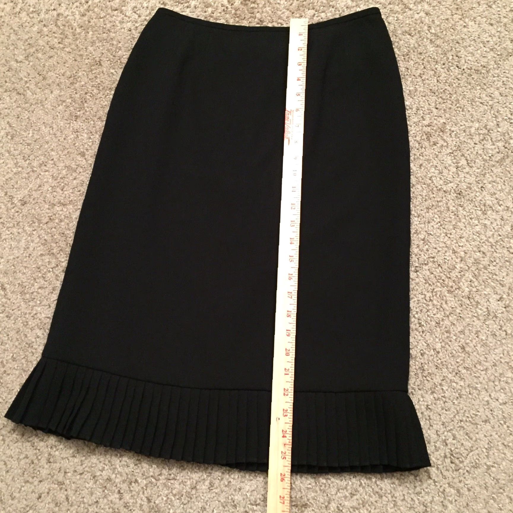 Vintage Jones Studio Skirt Women Pencil Midi Black Polyester Lined Size 6 Regular - Casual Party/Cocktail Size 28" / US 6 / IT 42 - 4 Thumbnail