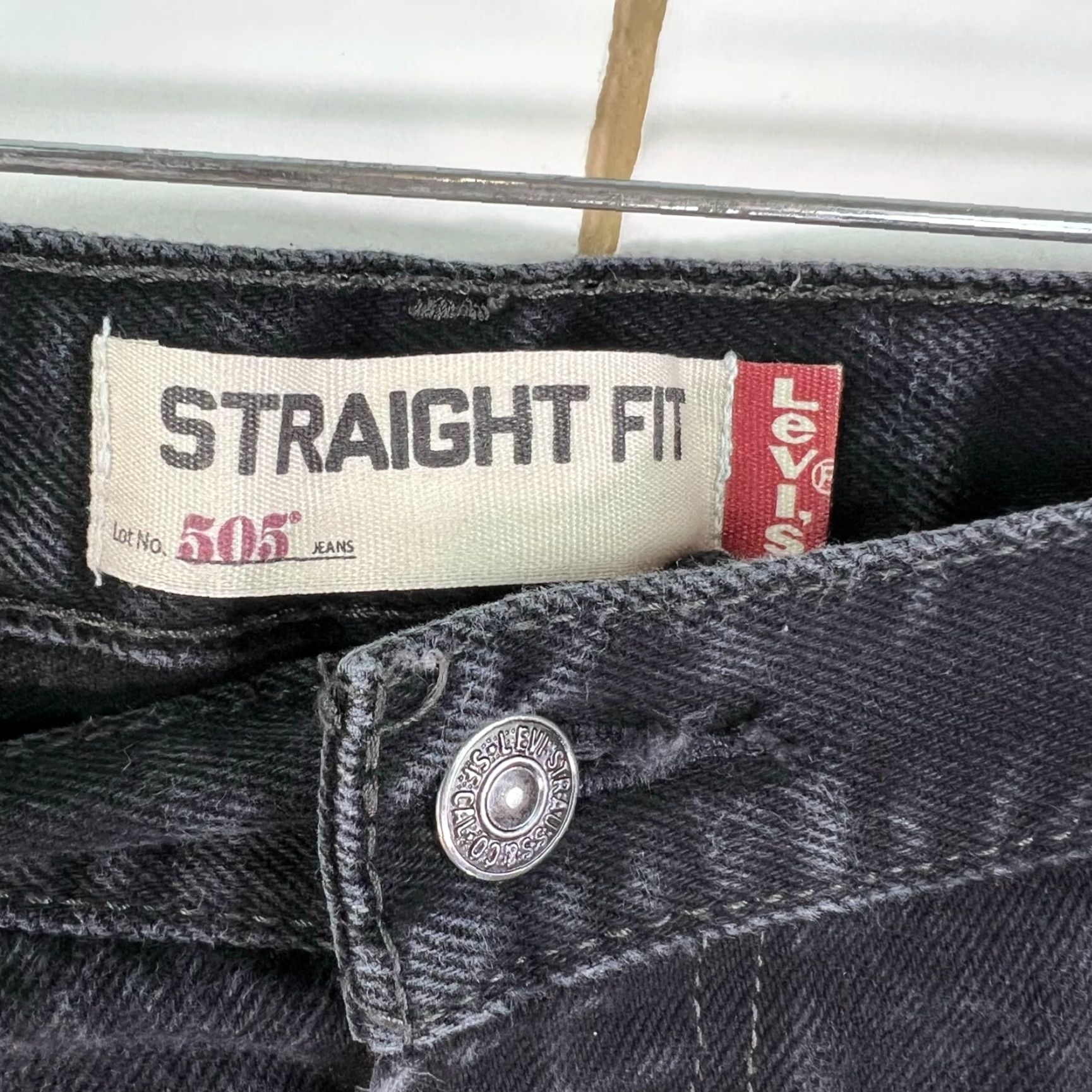 Levi's Levi's 505 Straight Fit Denim Jeans Mens Size 40 Black 40X32 - Levi's - Jeans - Regular - 5-Pocket Design - Dark Wash - USA Theme - 90s - Mens Size US 40 / EU 56 - 4 Thumbnail