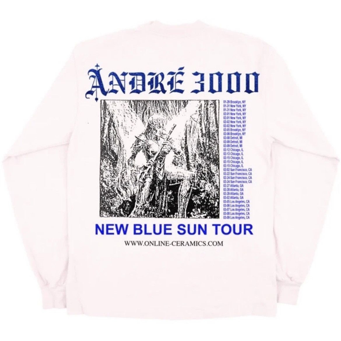 Online Ceramics Andre 3000 Online Ceramics New Blue Sun Tour Long T Shirt Size US XL / EU 56 / 4 - 3 Thumbnail