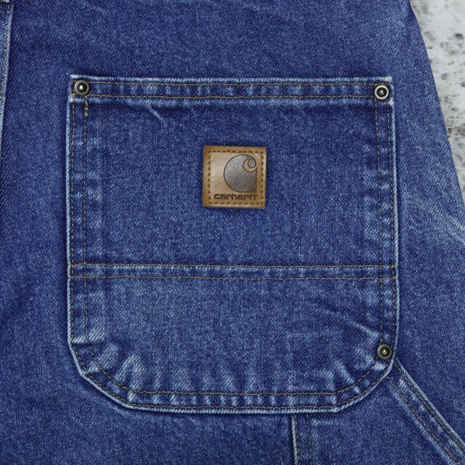 Carhartt Vintage Carhartt Faded Blue Denim Double Knee Carpenter Pant Size US 31 - 19 Thumbnail