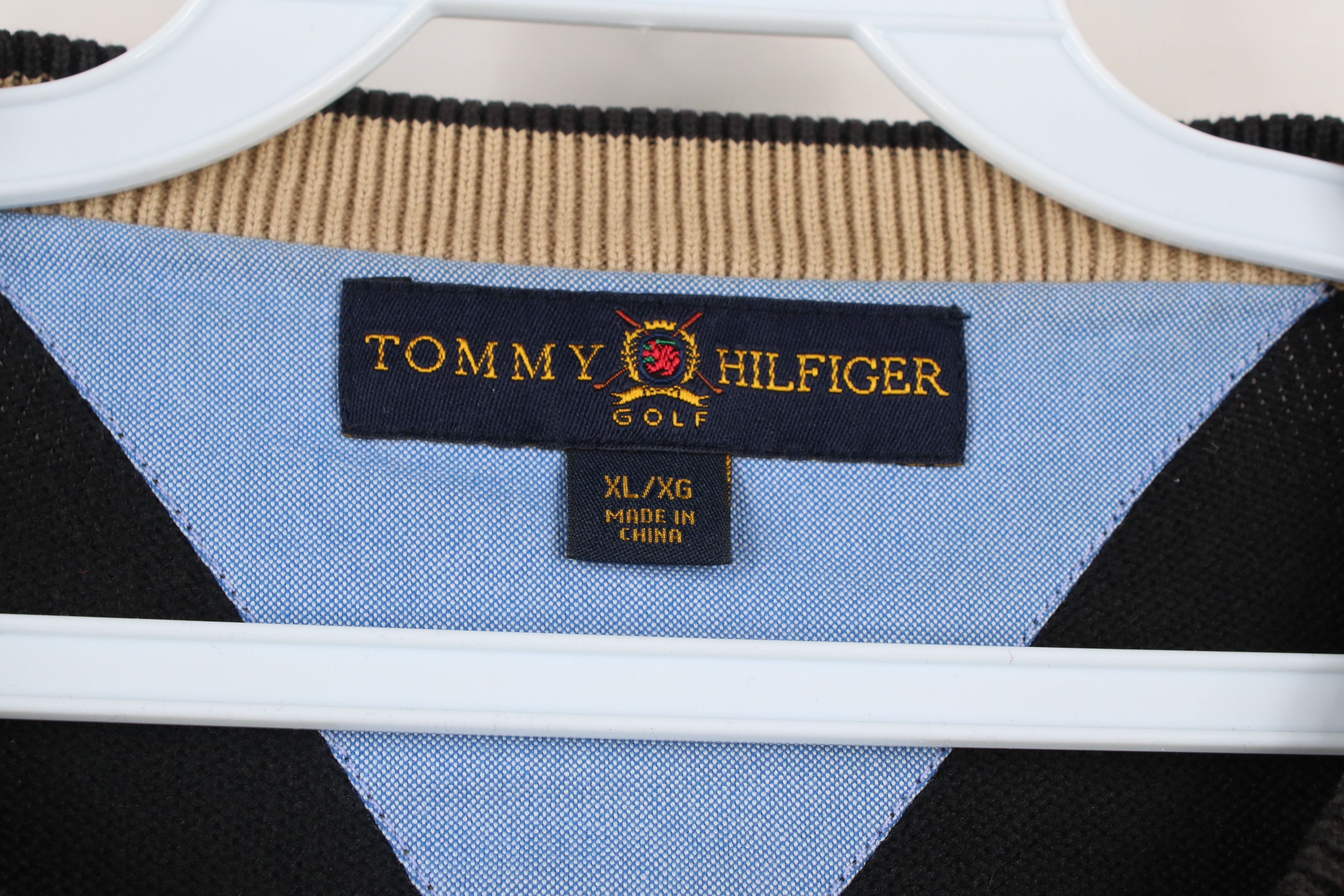Tommy Hilfiger × Vintage Vintage 90s Tommy Hilfiger Golf Knit Crewneck Sweater Size US XL / EU 56 / 4 - 10 Thumbnail