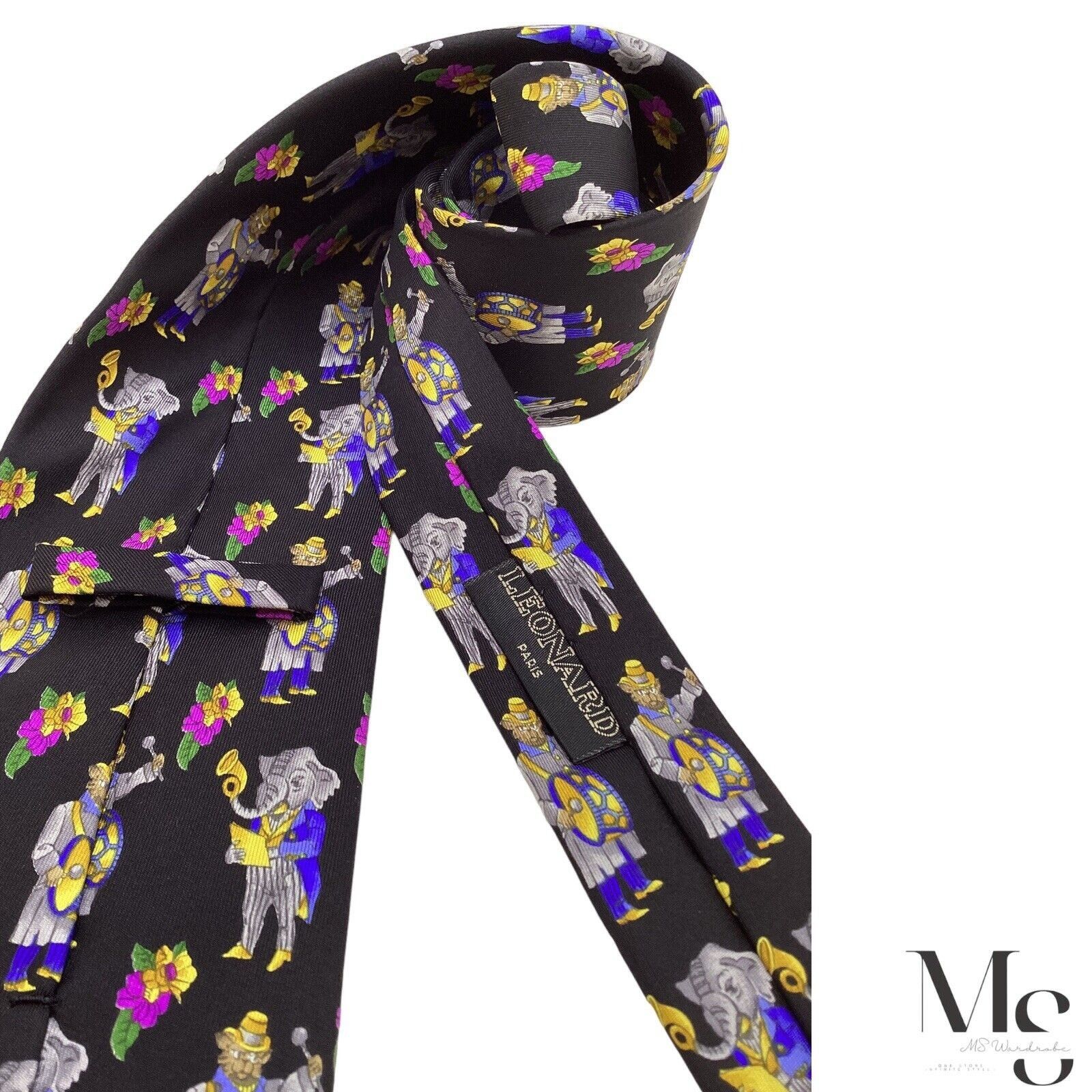 LEONARD PARIS Dessin N 097 Black Floral & Animal Orchestra