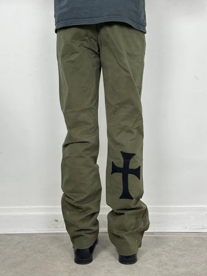 Daniele Alessandrini Daniele Alessandrini Green Cross Patch Flare Pants Size US 30 / EU 46 - 3 Thumbnail