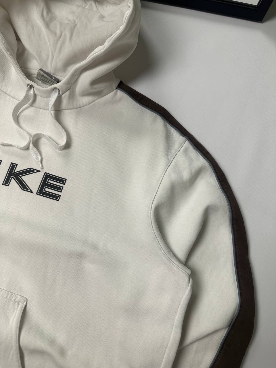 Nike × Vintage Vintage Nike Brown/White Boxy Hoodie Travis Size US L / EU 52-54 / 3 - 6 Thumbnail