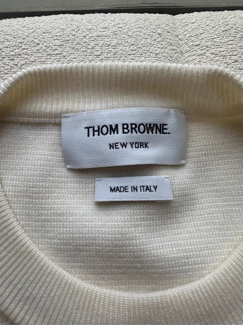 Thom Browne Thom Browne Ivory White Wool Knit Sweater Size US M / EU 48-50 / 2 - 5 Thumbnail