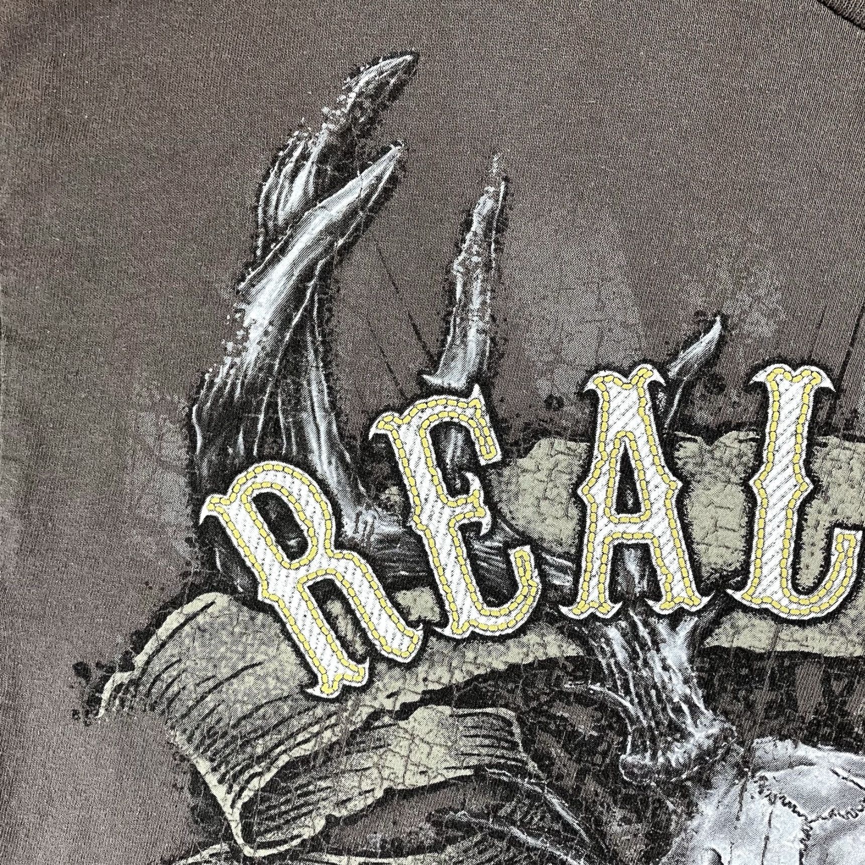 Realtree VINTAGE Realtree T-Shirt Mens Short Sleeve Crew Neck Gray Medium Oversized Skull Bones Graphic Print 90s Y2K Real Tree MMA UFC Machine Washable Cotton Size US M / EU 48-50 / 2 - 6 Thumbnail