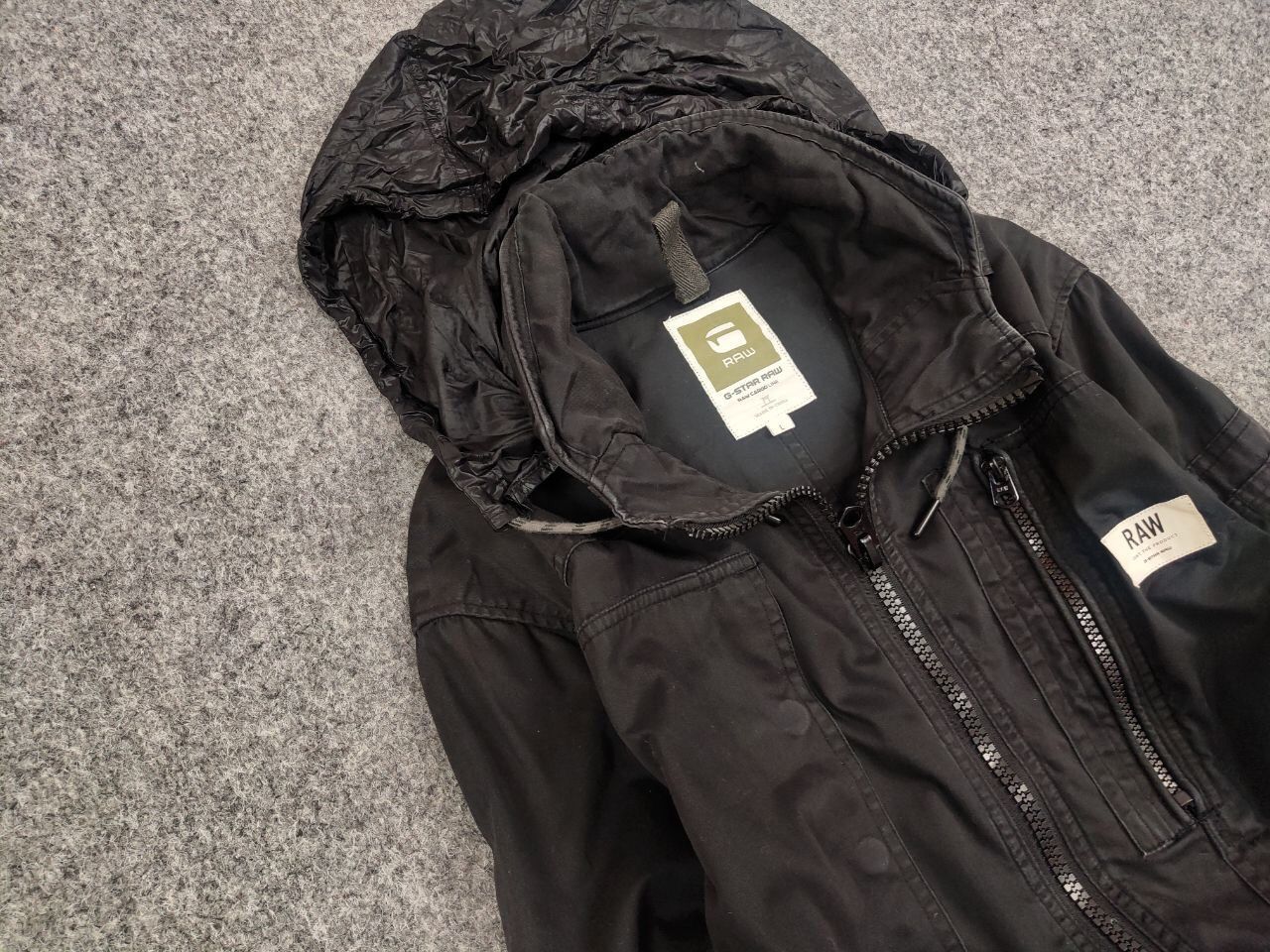 G-Star G Star Raw Powel Overshirt Black Pocket Zip Hooded Jacket Size US L / EU 52-54 / 3 - 7 Thumbnail
