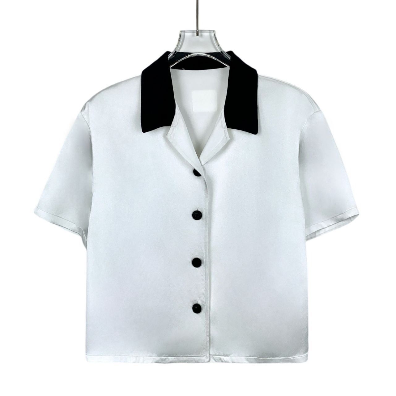 Christian Dior White Collared Single-Breasted Short Sleeve S
