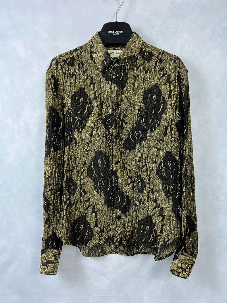 Saint Laurent Paris saint laurent paris18 FW Black Gold Sunflower Shirt 2503-Ne Size US M / EU 48-50 / 2 - 1 Thumbnail