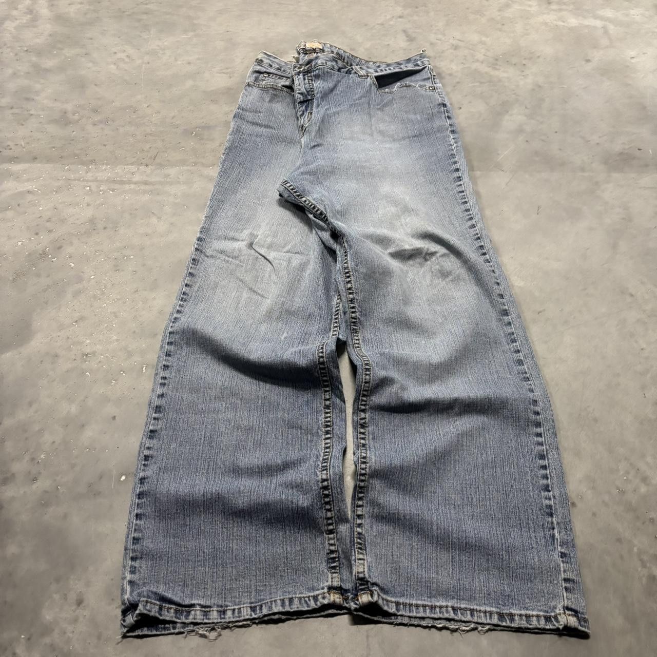 Japanese Brand × Vintage Crazy Vintage Y2K/2000s Baggy Grunge Light Wash Denim Jeans! Size US 40 / EU 56 - 3 Thumbnail