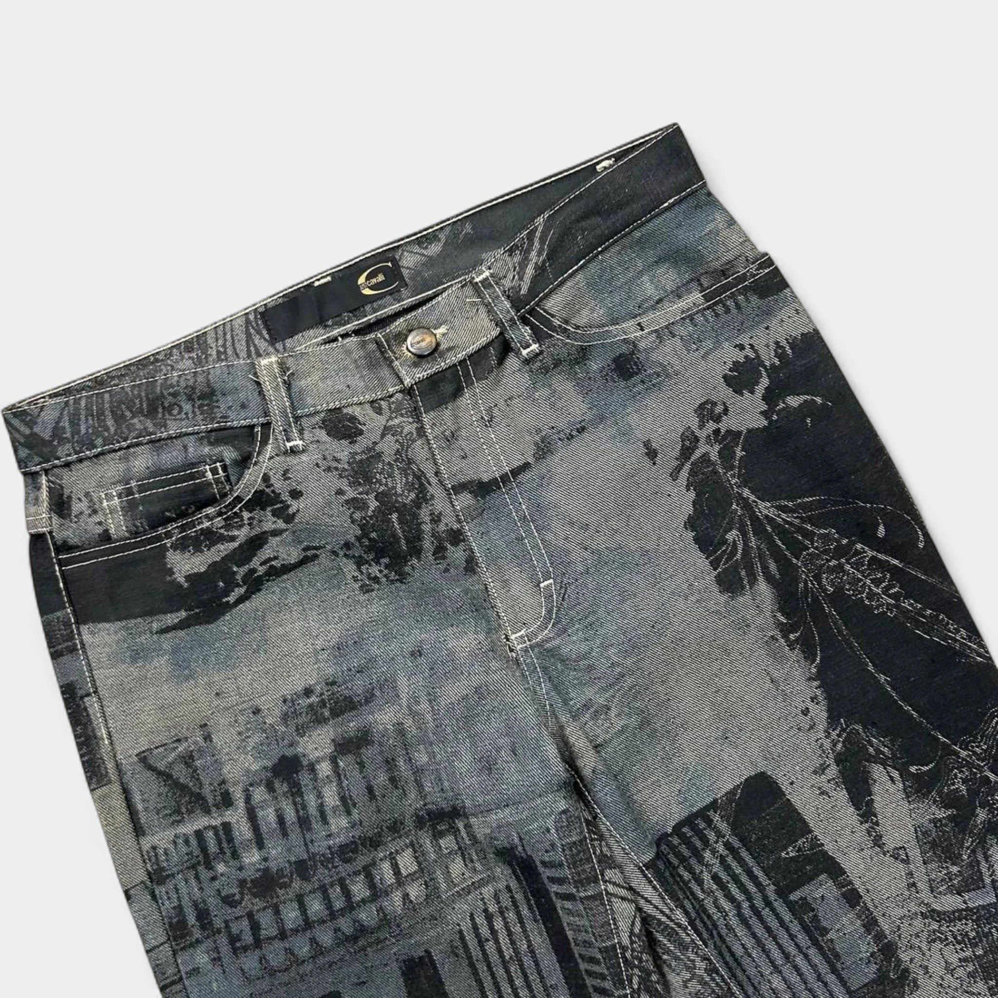Just Cavalli Just Cavalli 2000's City Pattern Black Pants Size 28" / US 6 / IT 42 - 2 Thumbnail
