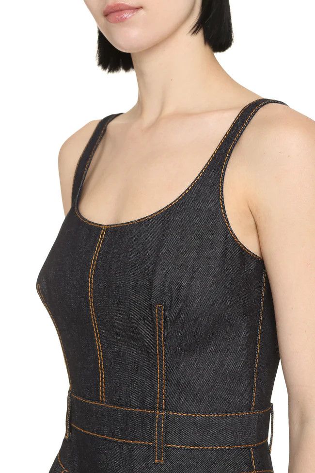 Alexander McQueen o1y0325 Denim Mini Dress in Blue Size S / US 4 / IT 40 - 5 Thumbnail