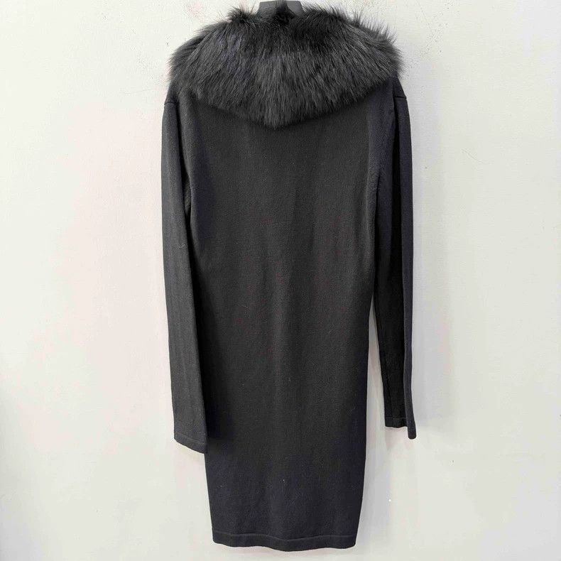 Versace A fox fur stand-up collar knitted coat