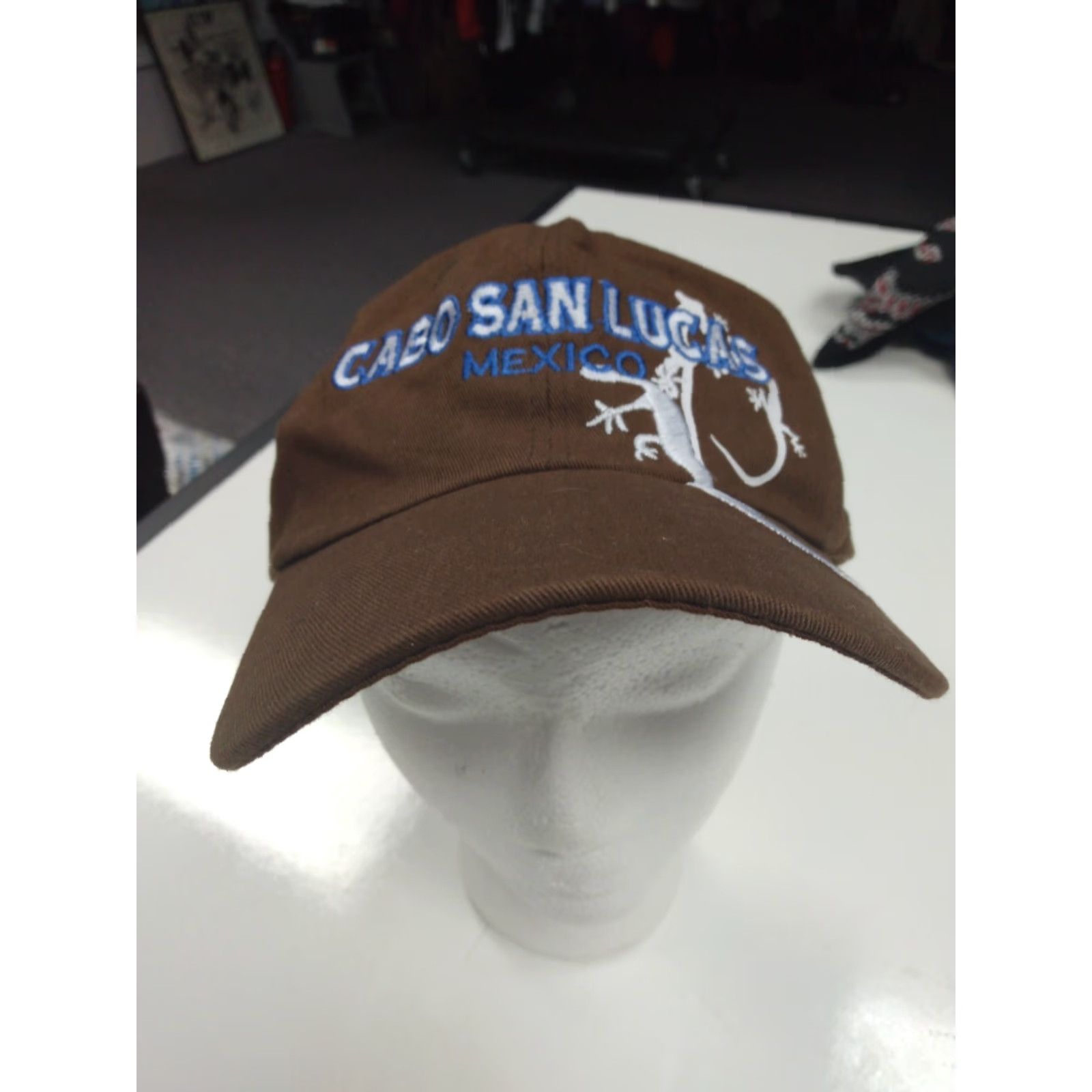 Vintage Unbranded Adjustable Hat Baseball Cap Unisex Adults Brown Cotton Canvas Embroidered Beach Cabo Mexico Fish Size ONE SIZE - 2 Thumbnail