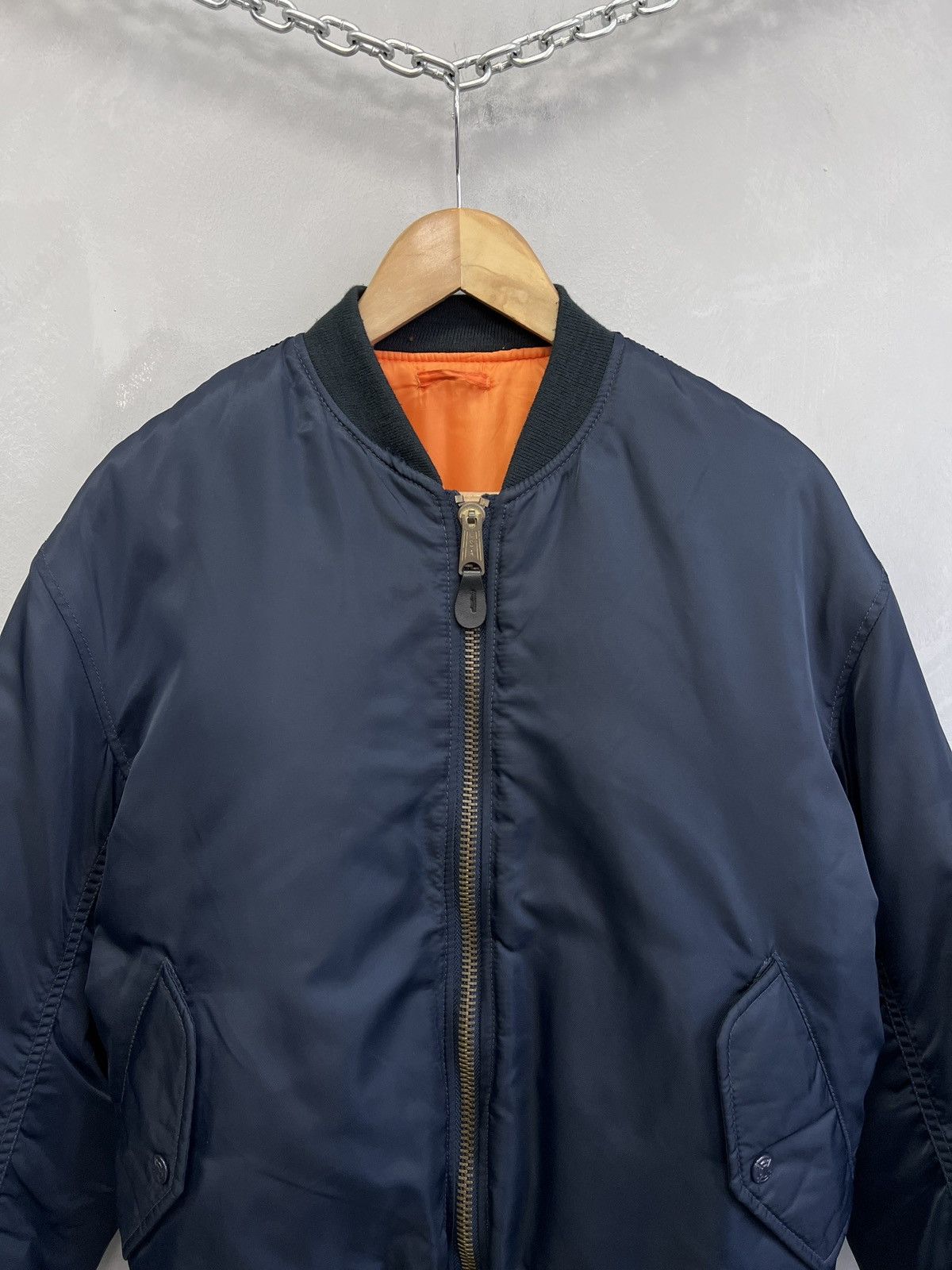 Alpha Industries MA-1 Bomber Jacket Navy Blue 90s Style