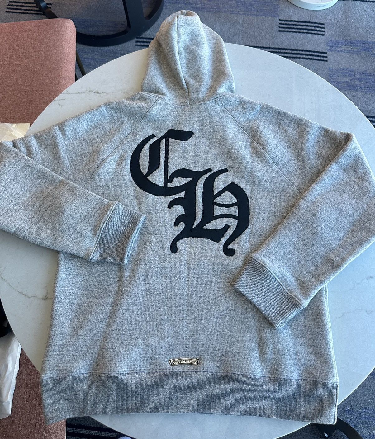 Chrome Hearts 🔥Chrome Hearts Grey Hoodie with Nylon Cross Patches🔥 Size US M / EU 48-50 / 2 - 2 Thumbnail