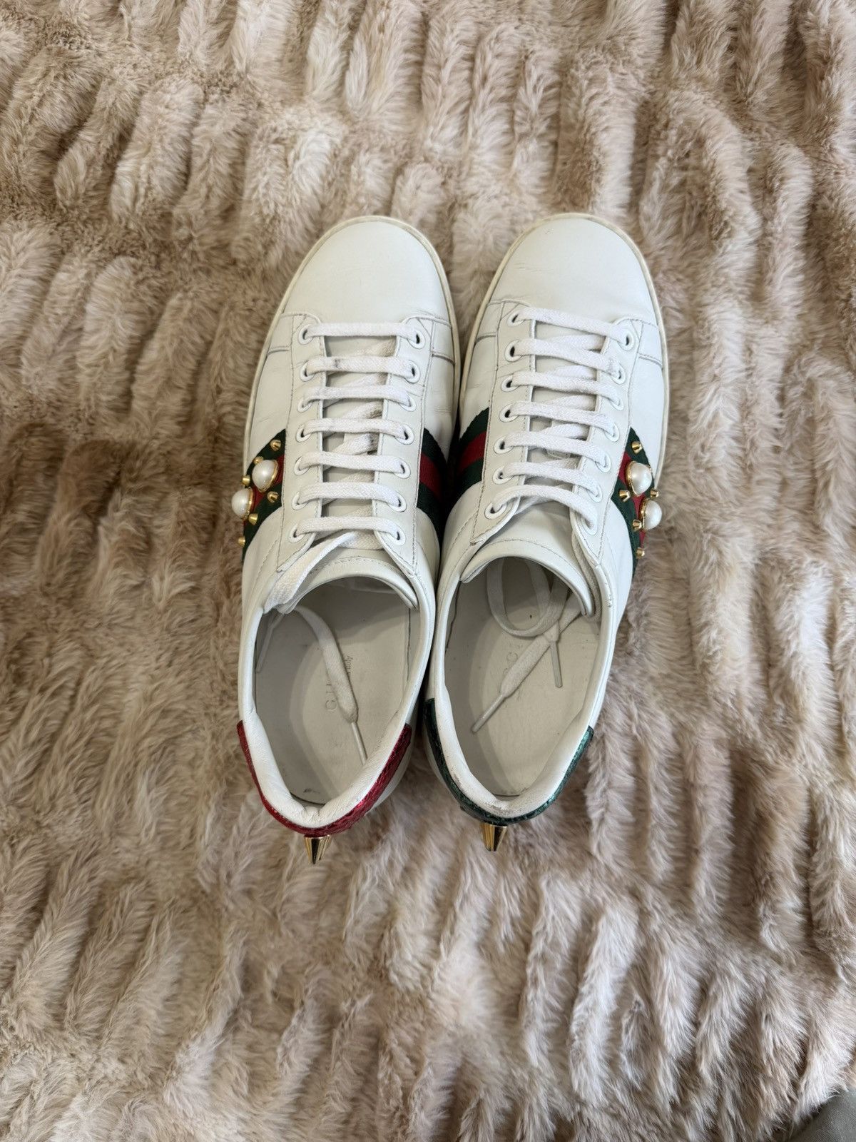 Gucci Gucci Ace Embellished Leather Size US 7.5 / IT 37.5 - 6 Thumbnail