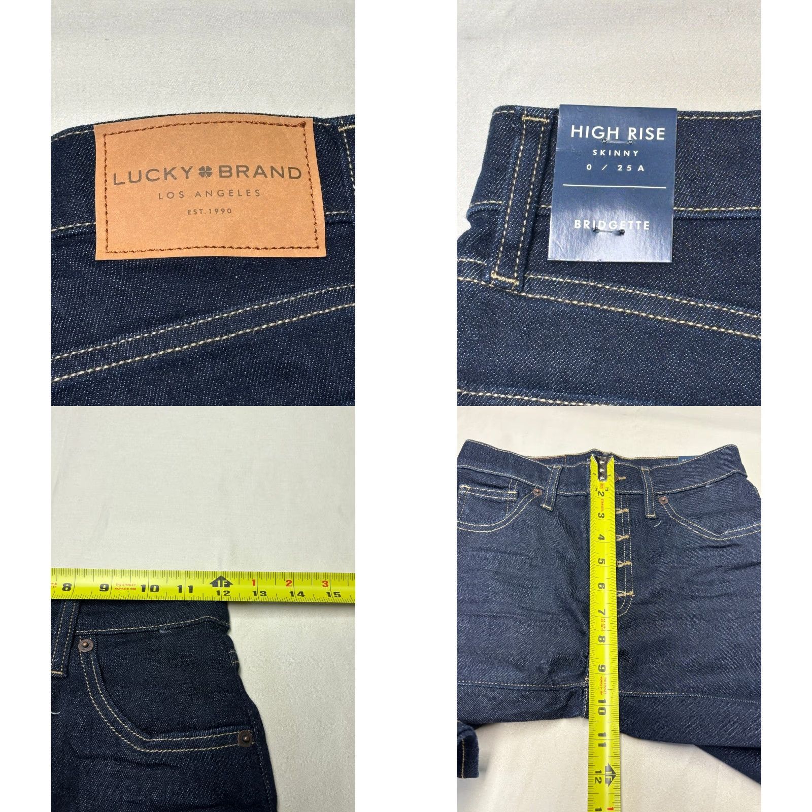 Lucky Brand Lucky Brand Bridgette High Rise Skinny Jeans Women Dark Wash 25 Inseam 27 Button Fly 5-Pocket Denim Comfort Stretch NWT Size 42" / US 20 - 9 Thumbnail