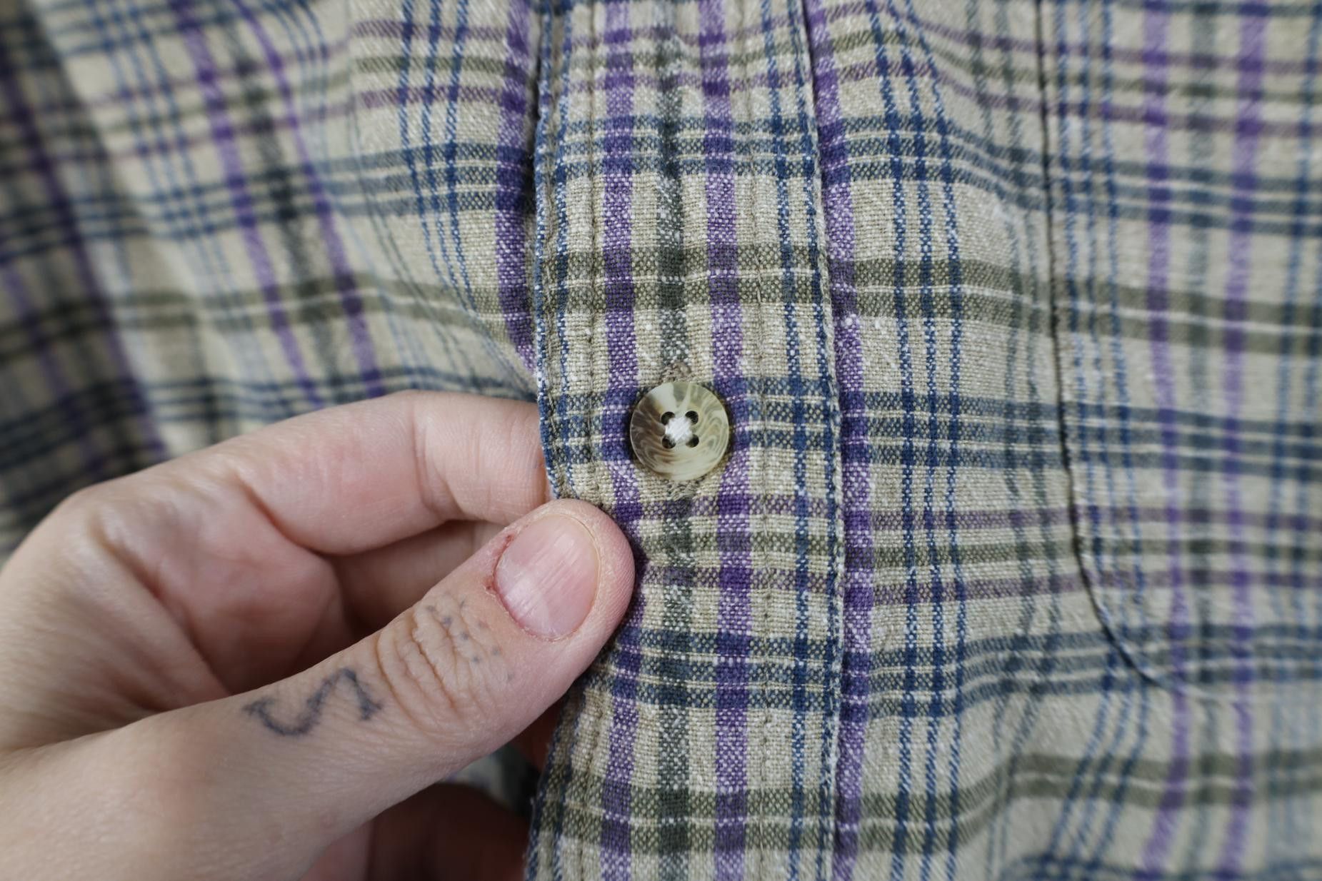 Vintage Vintage 90s Streetwear Linen Blend Baggy Collared Down Shirt Size US XL / EU 56 / 4 - 9 Thumbnail