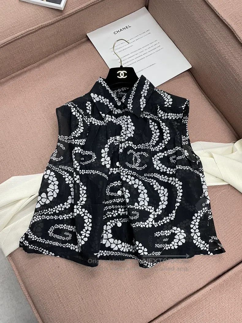 Chanel Chanel Beach Series Black and White Printed Shirt Size XXS / US 00 / IT 34 - 1 Thumbnail