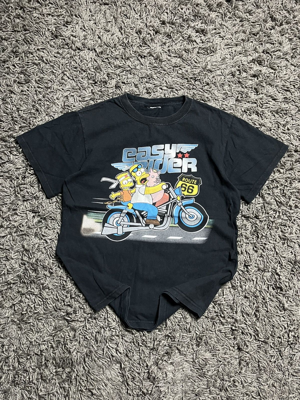 The Simpsons Rare 00s Homer & Bart Simpson Easy Rider Graphic Tee Size US S / EU 44-46 / 1 - 2 Thumbnail
