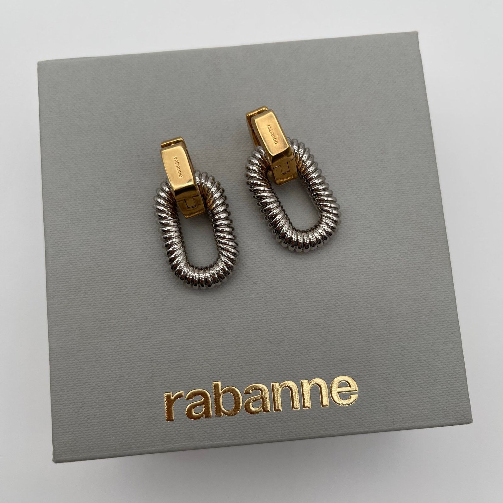 Paco Rabanne RABANNE | XL Link Bolt Screw Drop Oval Drop Earrings Size ONE SIZE - 3 Thumbnail
