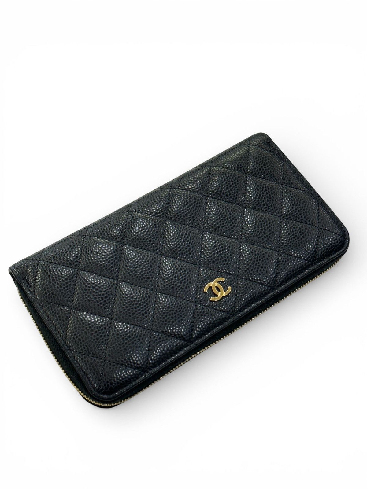 Chanel CHANEL Matelasse Long Wallet Caviar Leather Black Gold Size ONE SIZE - 2 Thumbnail