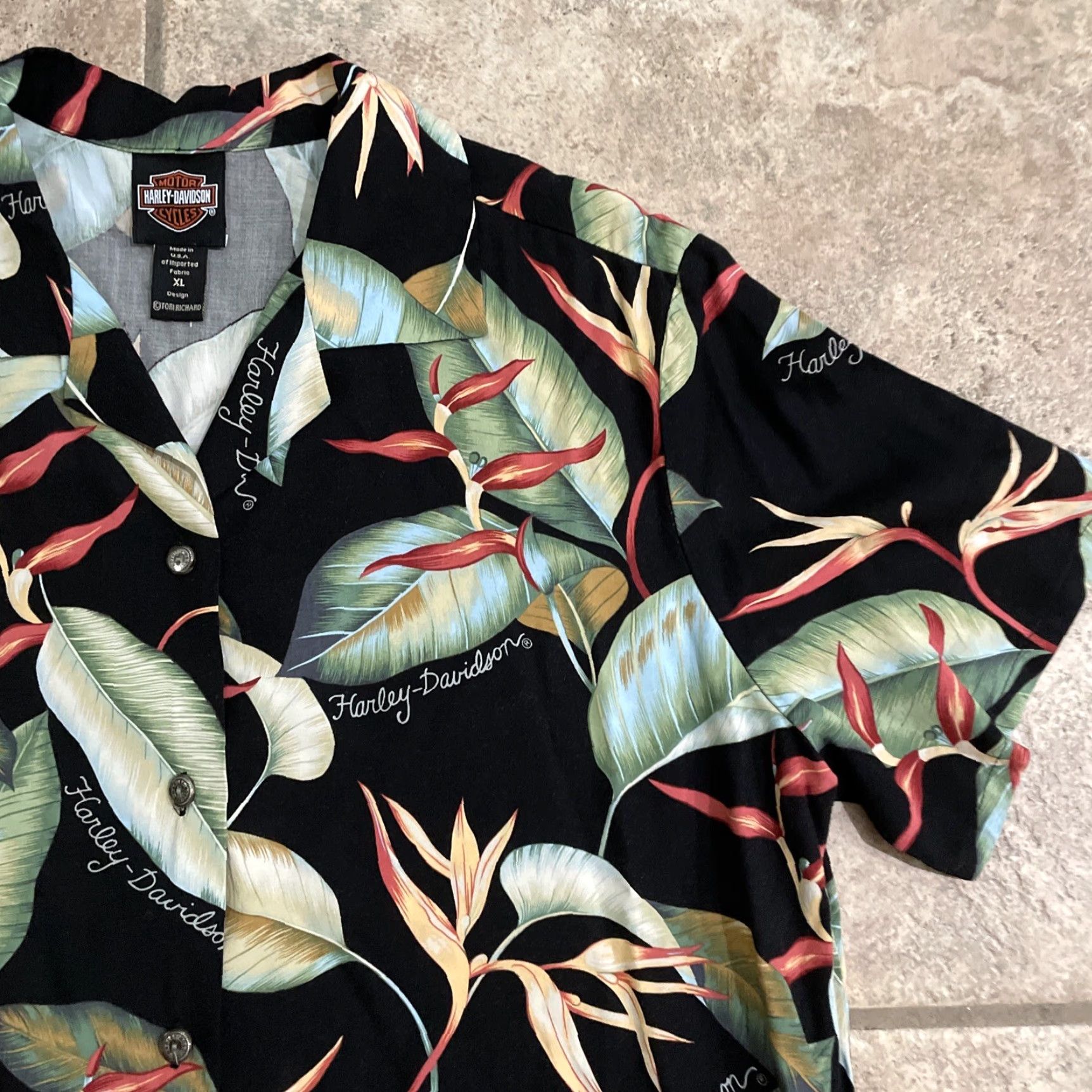 Harley Davidson HARLEY-DAVIDSON Button-Up Shirt Multicolor Leaf Print XL Made in USA Men Size XL / US 12-14 / IT 48-50 - 2 Thumbnail
