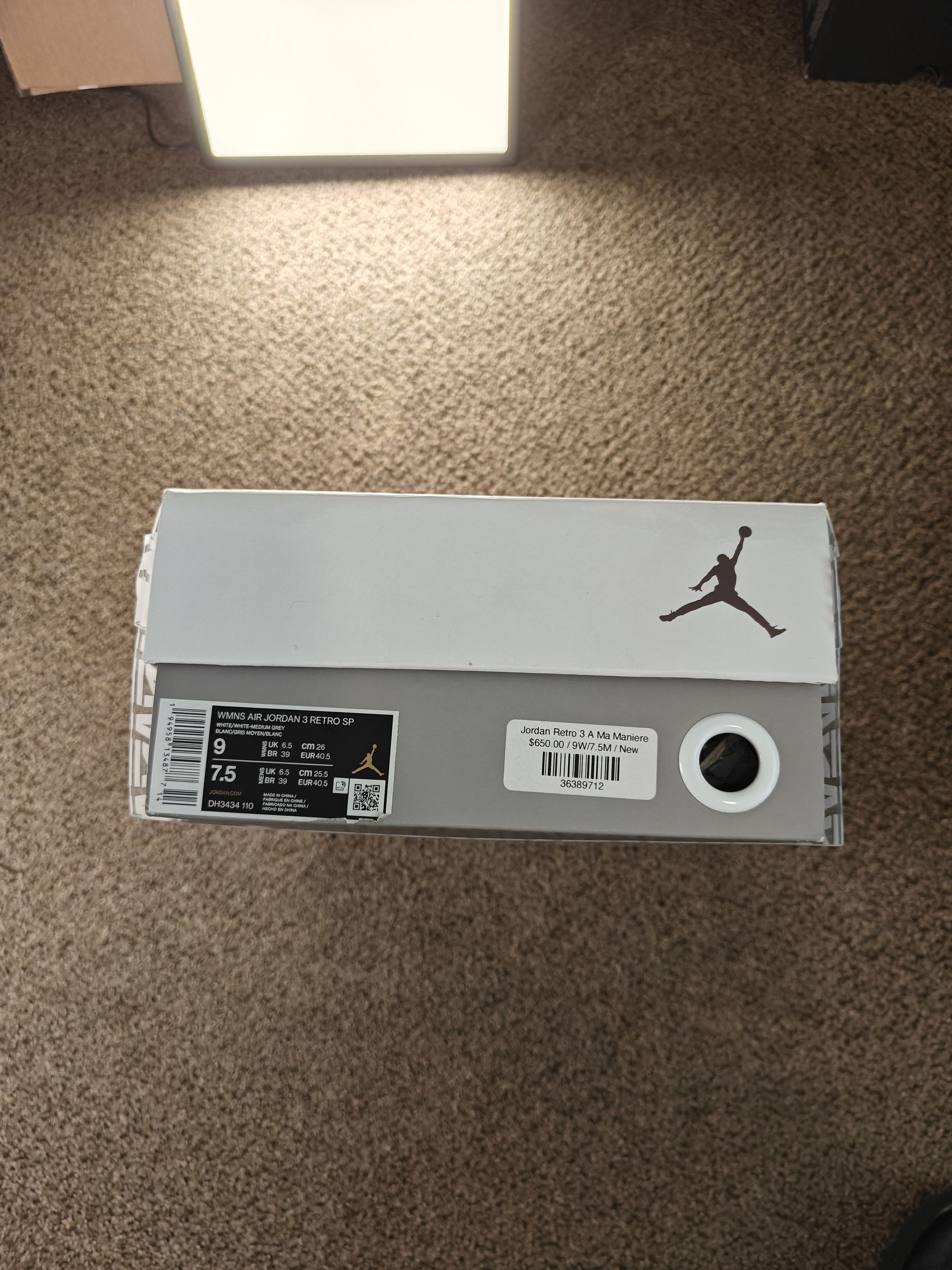 A Ma Maniere × Jordan Brand Jordan 3 x a ma maniere violet ore 9w/7.5m - worn twice! Size US 7.5 / EU 40-41 - 8 Thumbnail