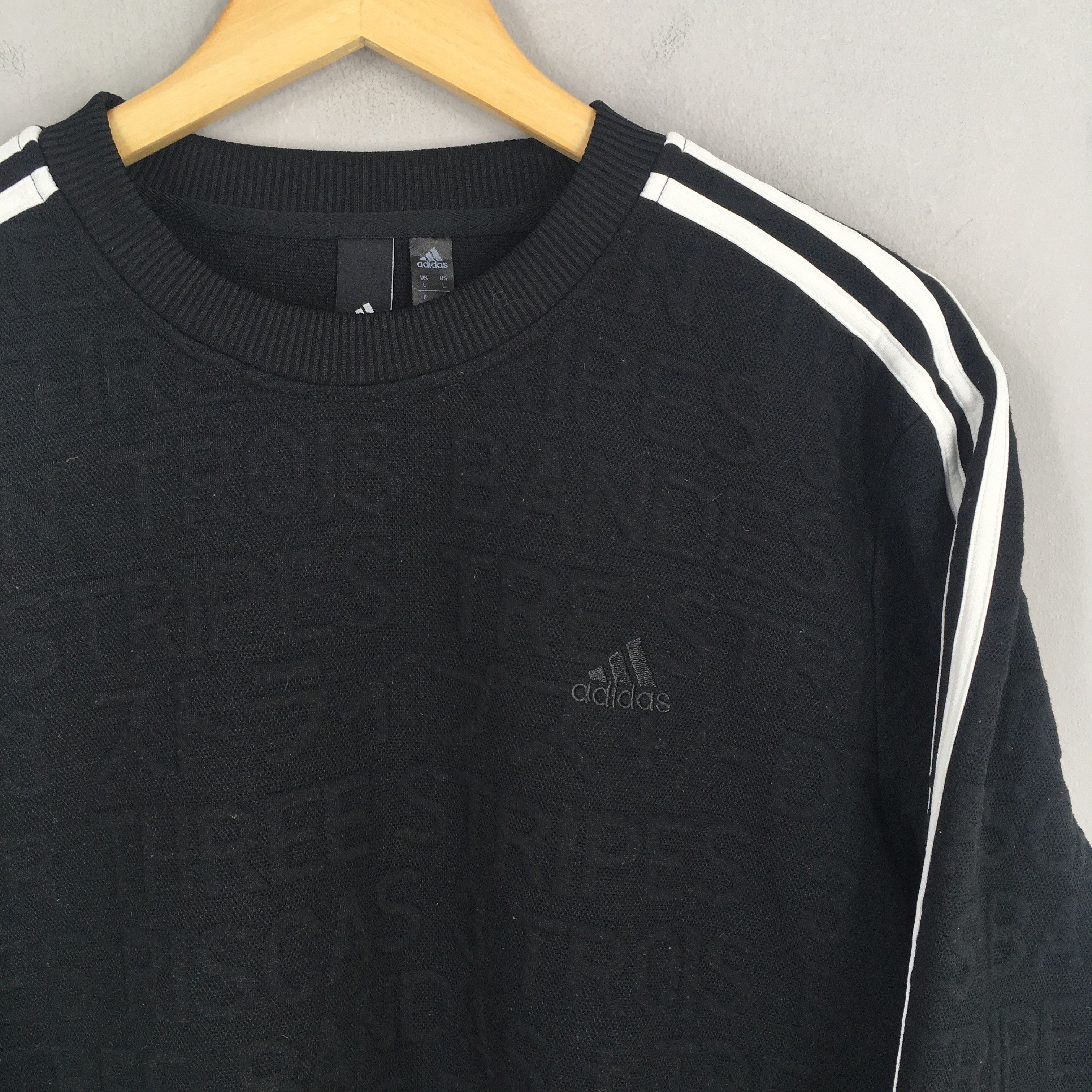 Adidas × Vintage Vintage Y2K Adidas Equipment Logo Black Sweater Large Size US L / EU 52-54 / 3 - 2 Thumbnail