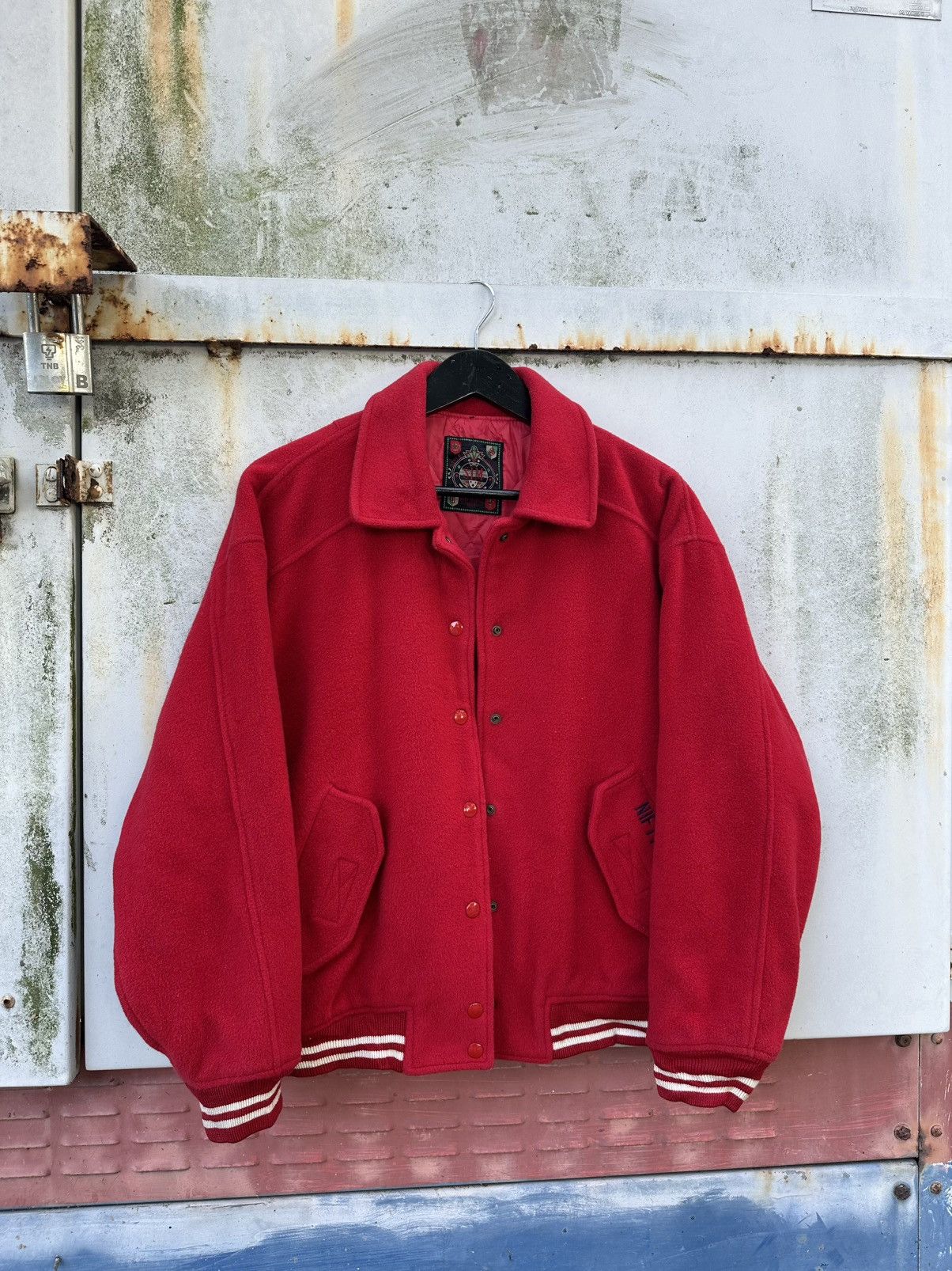 Vintage 👹Vintage Nifty Sports Embroidery Wool Bomber Jacket Size US M / EU 48-50 / 2 - 7 Thumbnail