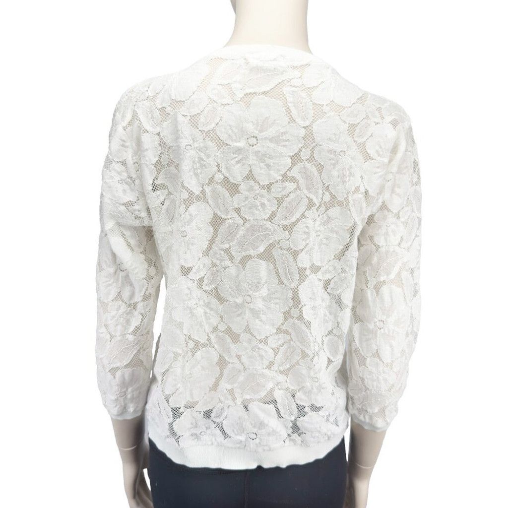 Other UN JOUR AILLEURS Lace White Boho Blouse Mesh Size 2 / M Size M / US 6-8 / IT 42-44 - 4 Thumbnail