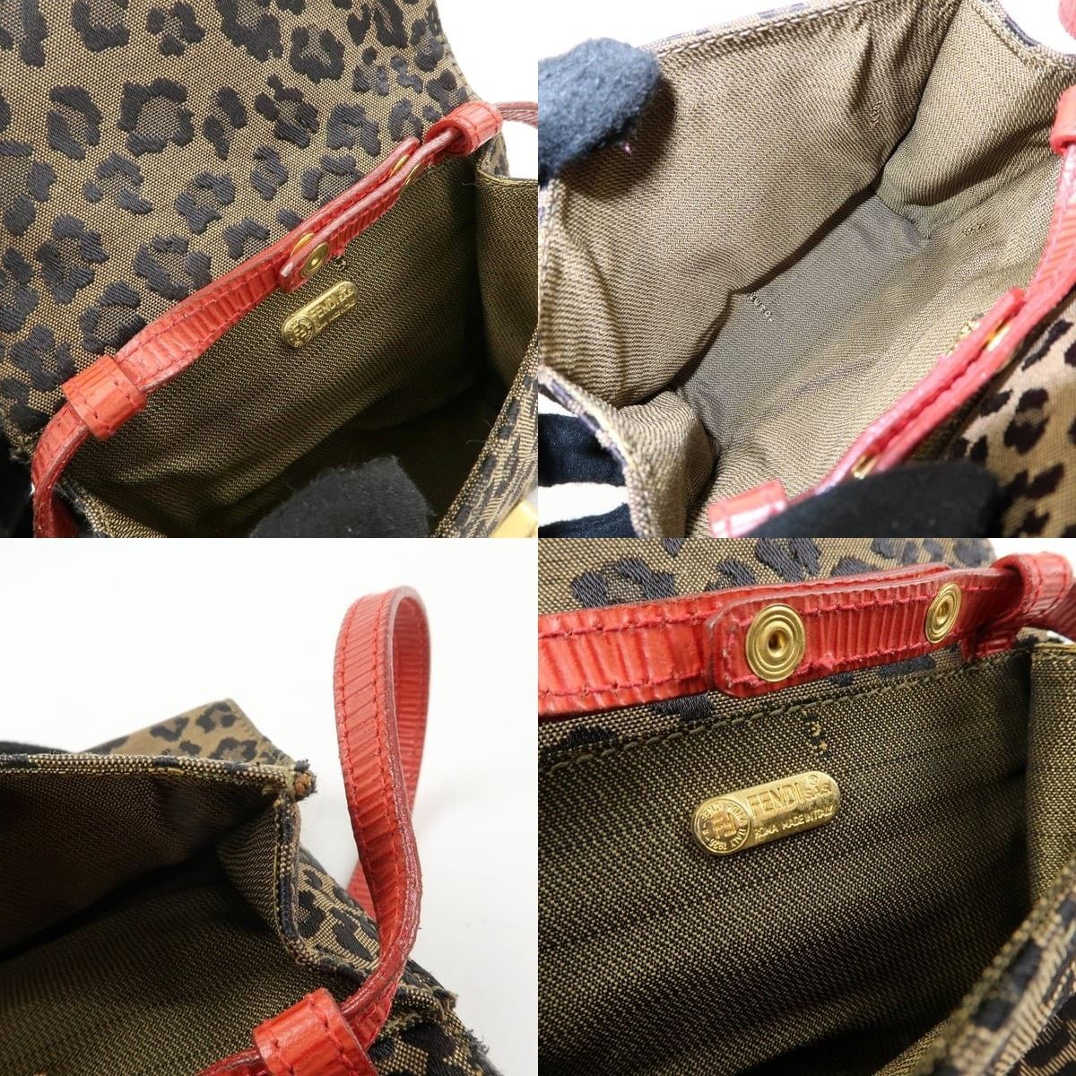 Fendi Fendi Leopard Canvas & Leather Crossbody Bag Brown Size ONE SIZE - 7 Thumbnail