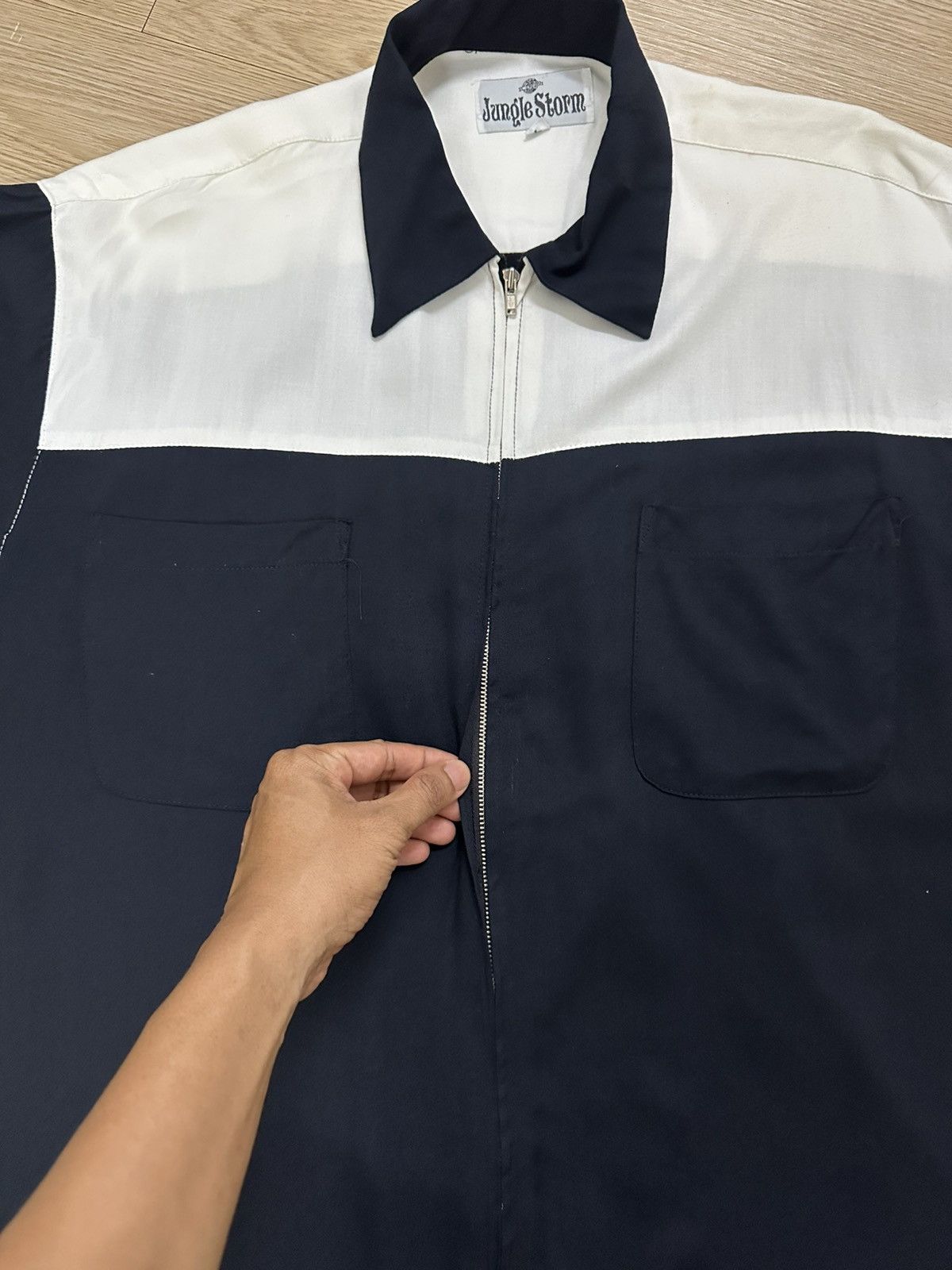 Beauty Beast × Japanese Brand Rare Jungle Storm Double Pocket Zipper Work Silk Shirt Size US M / EU 48-50 / 2 - 6 Thumbnail