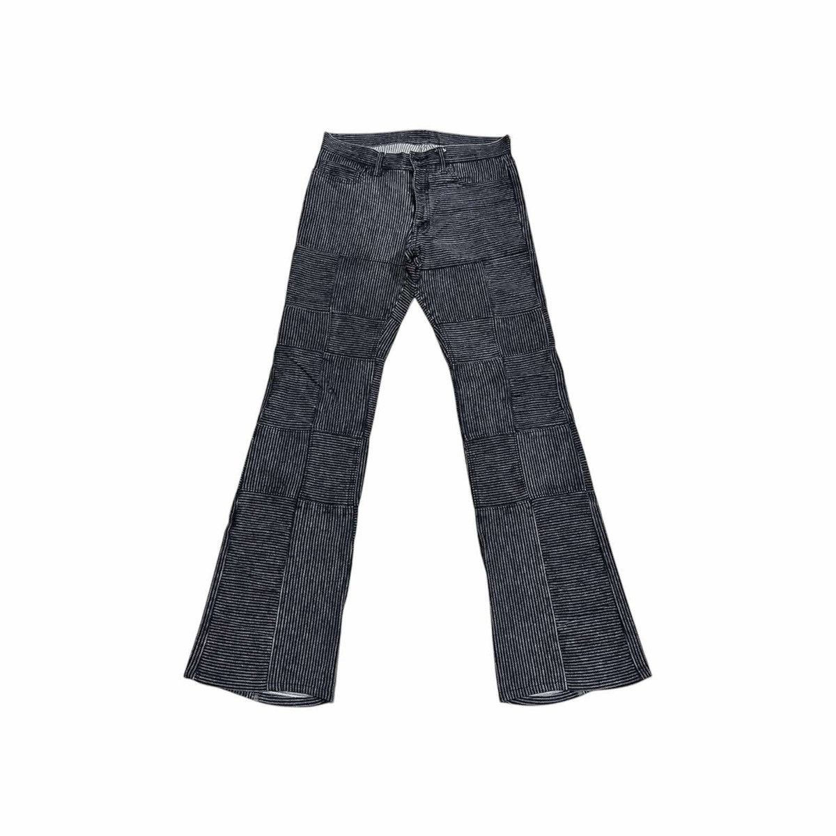 If Six Was Nine × Japanese Brand × Tornado Mart 🔥 Difference Rupert Flared Denim Cross Striped Patchwork Size US 30 / EU 46 - 1 Thumbnail